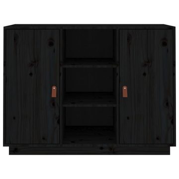 vidaXL Sideboard Sideboard Schwarz 100x40x75 cm Massivholz Kiefer (1 St)