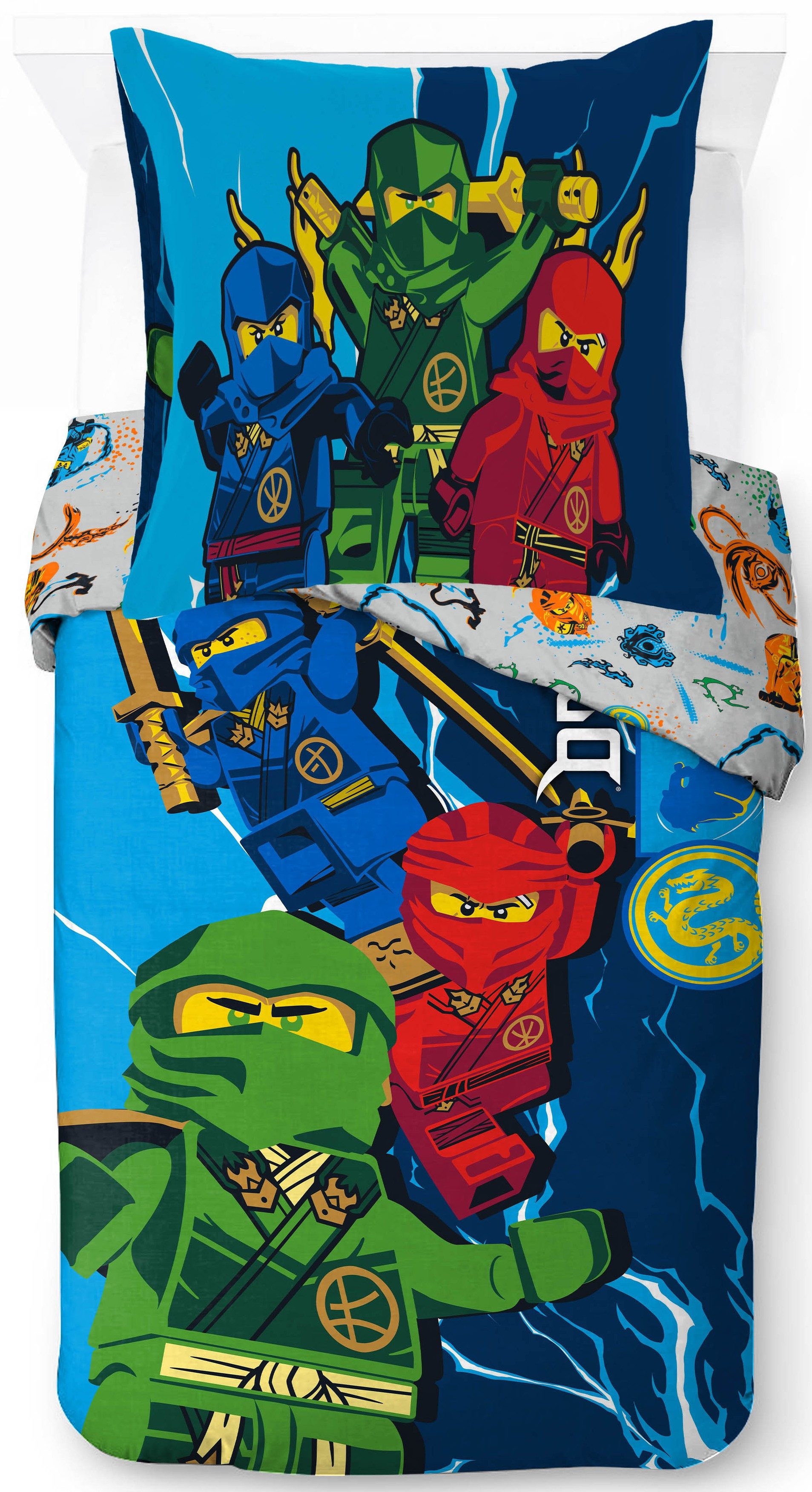 LEGO® Kinderbettwäsche Lego Dragons Rising, Linon, 2 teilig, 100% Baumwolle