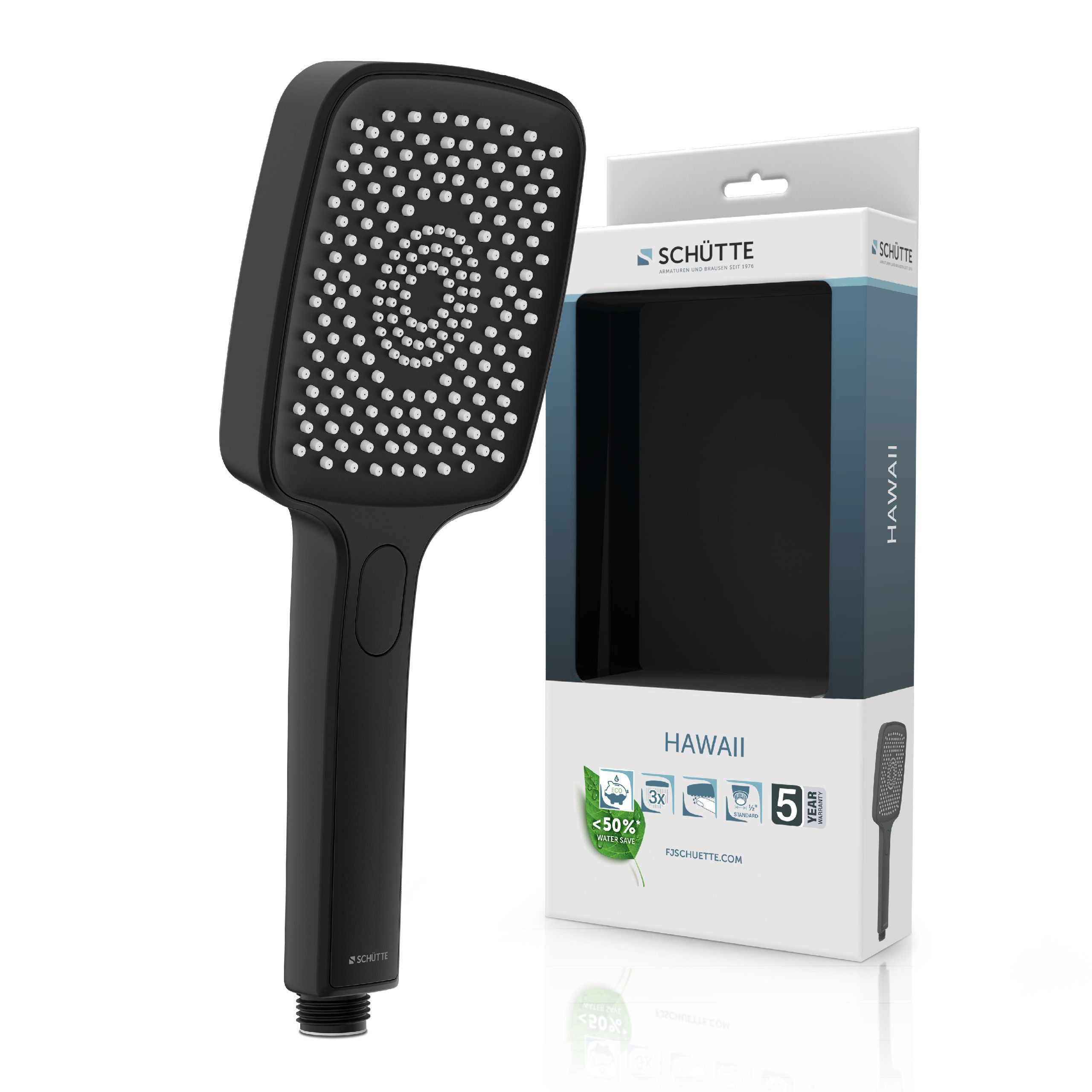 Schütte Handbrause HAWAII, 3-fach verstellbar, mit Antikalknoppen, wassersp günstig online kaufen