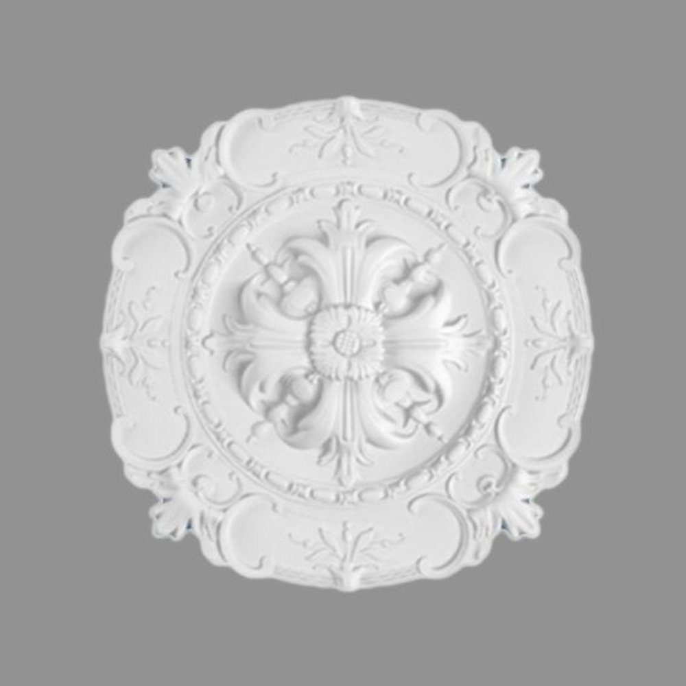 PROVISTON Wanddekoobjekt Stuckrosette, Polystyrol, mm, Weiß 400 Durchmesser