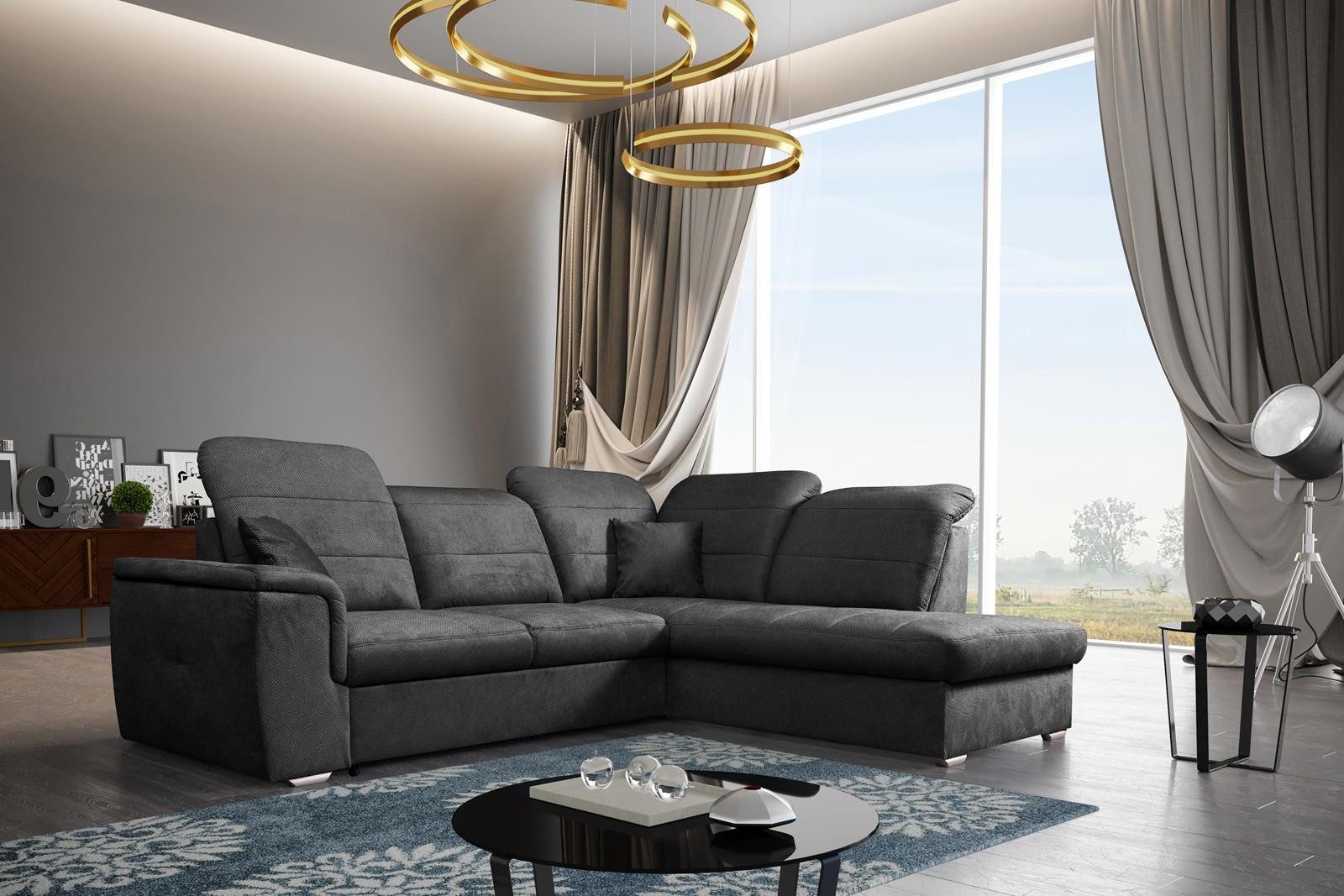 Beautysofa Ecksofa mit Schlaffunktion BERGAMO L, günstig online kaufen