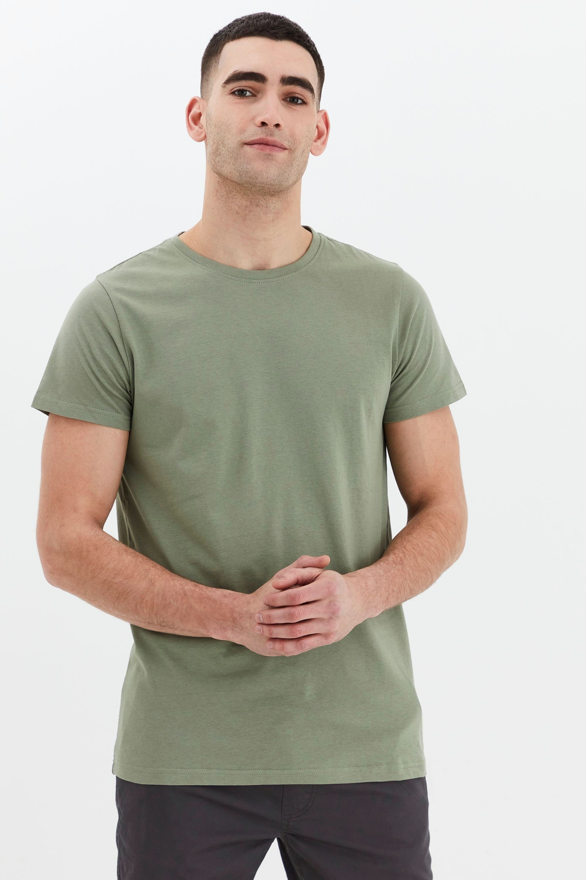 !Solid mit Green SDPeko Rundhalsausschnitt T-Shirt T-Shirt (176323) Hedge