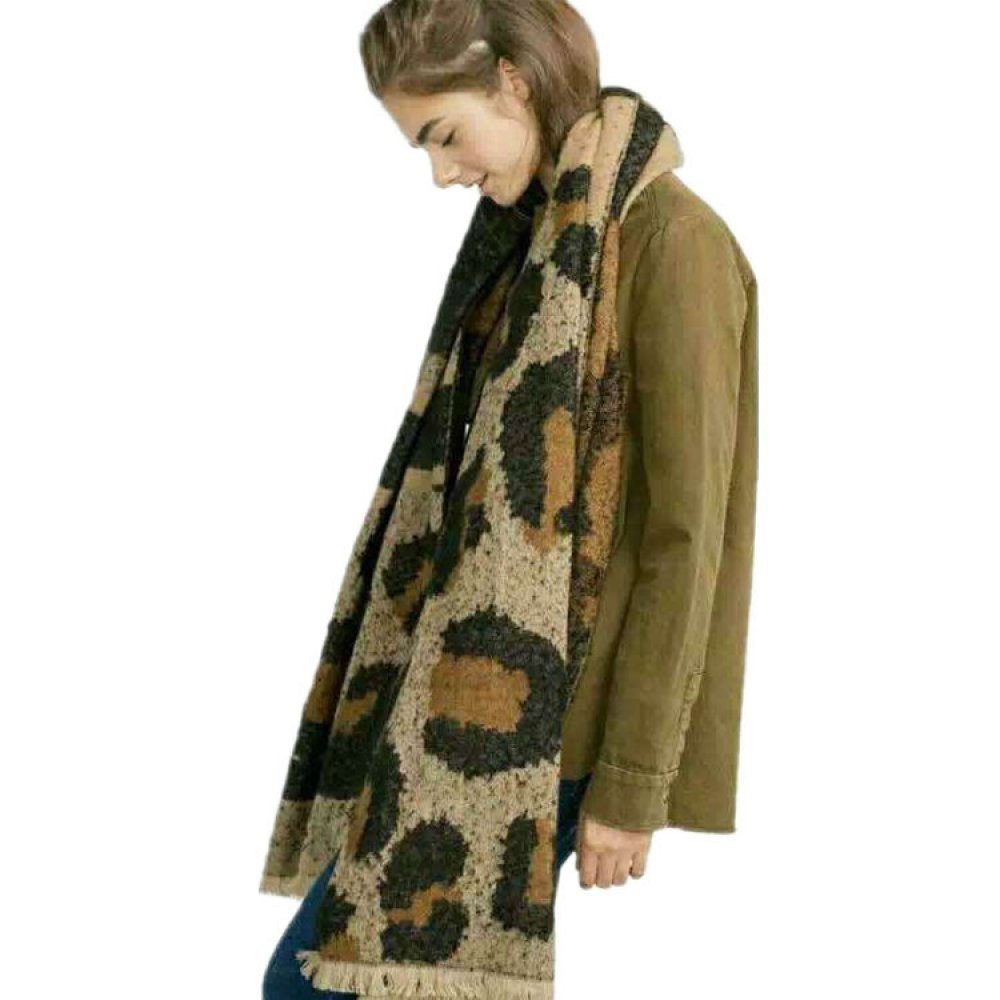 mit weiche Schal, Aatrx Halstuch Damenschal, (1-St) Schal Leopardenmuster, warmer Decke,