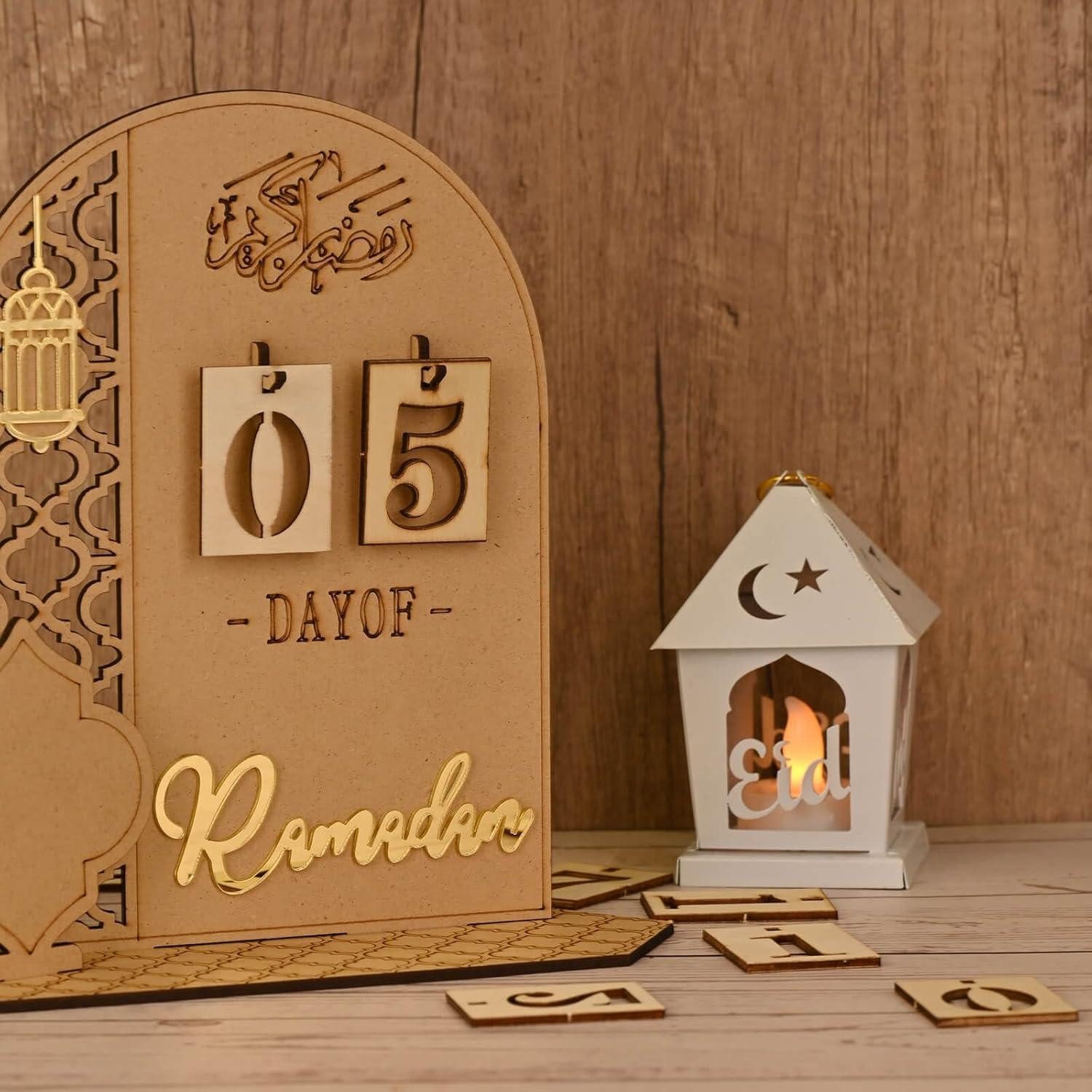 LuxusKollektion DIY-Adventskalender Ramadan Kalender Holz Kinder Eid Mubarak Adventskalender style 3