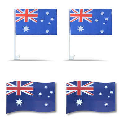 Sonia Originelli Fahne Fanpaket "Australien" Australia Fußball Flaggen Magnet Autofahnen, Magnete: 3D-Effekt
