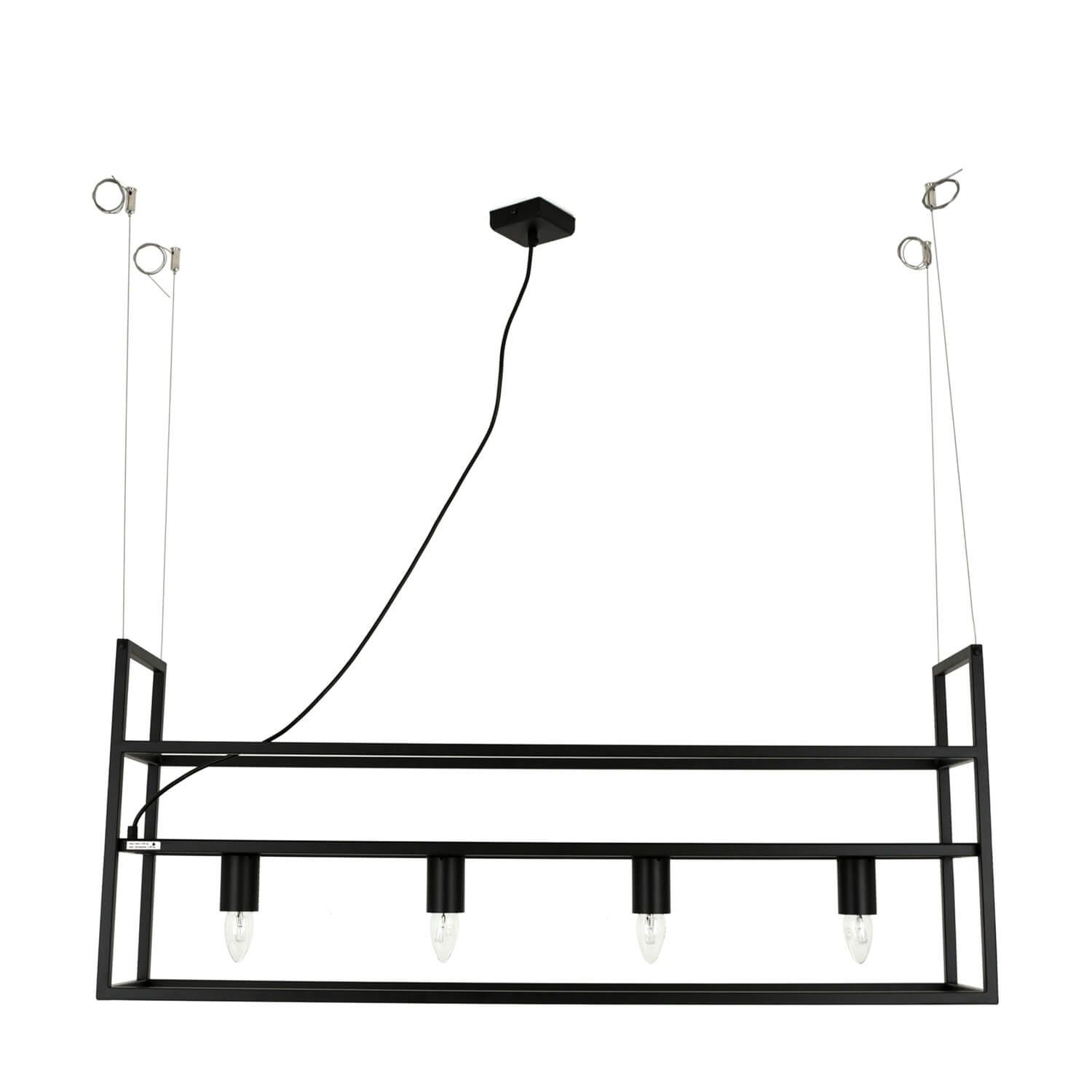 Licht-Erlebnisse Pendelleuchte DONA, ohne Leuchtmittel, Hängelampe Schwarz Metall 5x E27