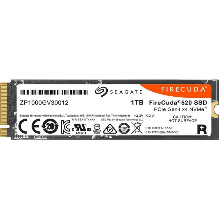 Seagate FireCuda 520 PCIe Gen4 1TB interne SSD (1TB) 2 5" 5000 MB/S Lesegeschwindigkeit 4850 MB/S Schreibgeschwindigkeit