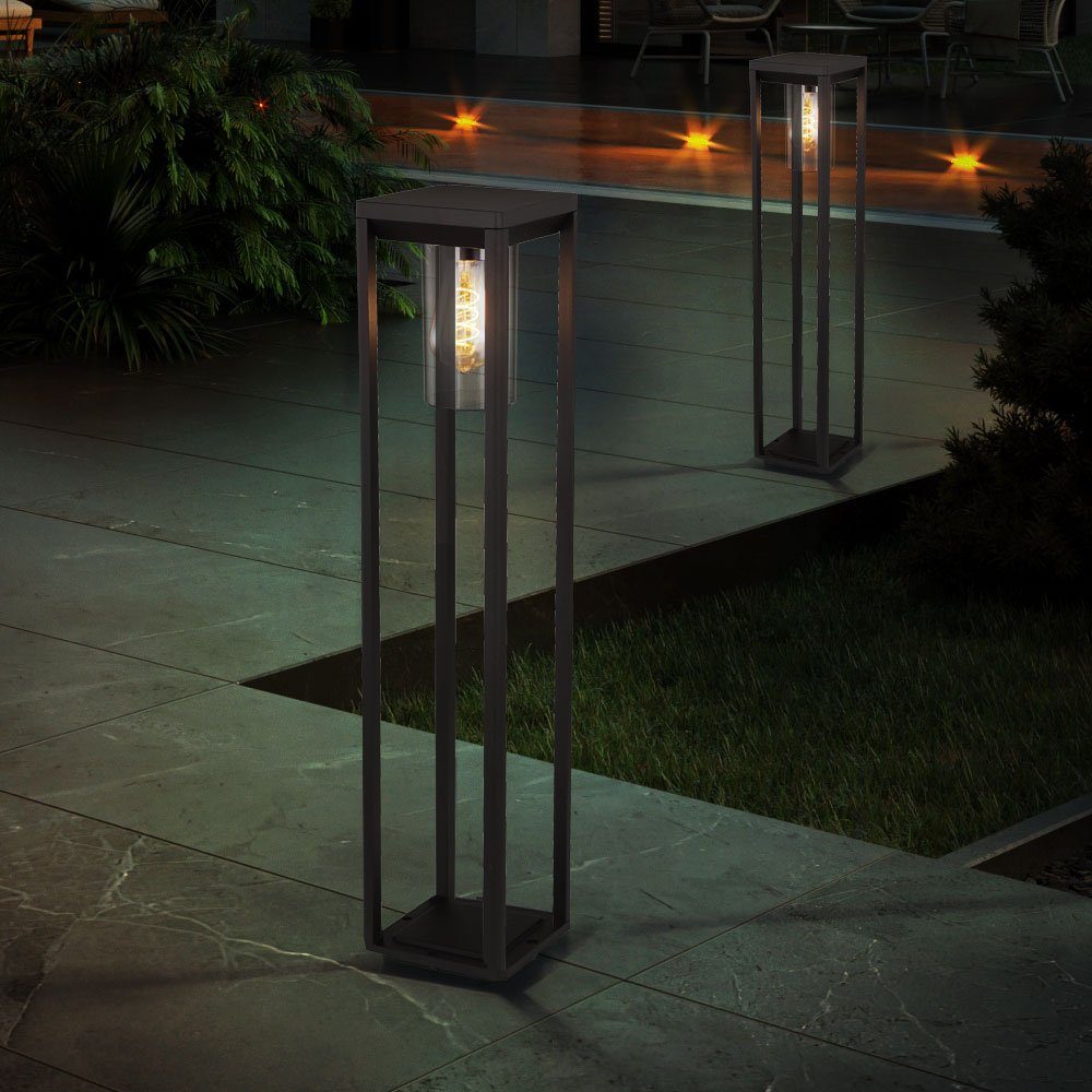 etc-shop LED Strahler Leuchtmittel Garten Stand Deko Warmweiß, Filament Außen-Stehlampe, inklusive, ALU Leuchte schwarz-matt