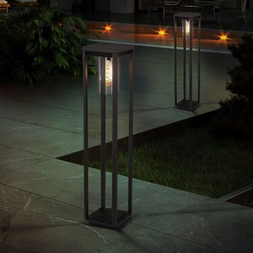 etc-shop Sockelleuchten, Leuchtmittel nicht inklusive, 2x Stehleuchte Außen Standlampe Garten Aluminium Sockelleuchte