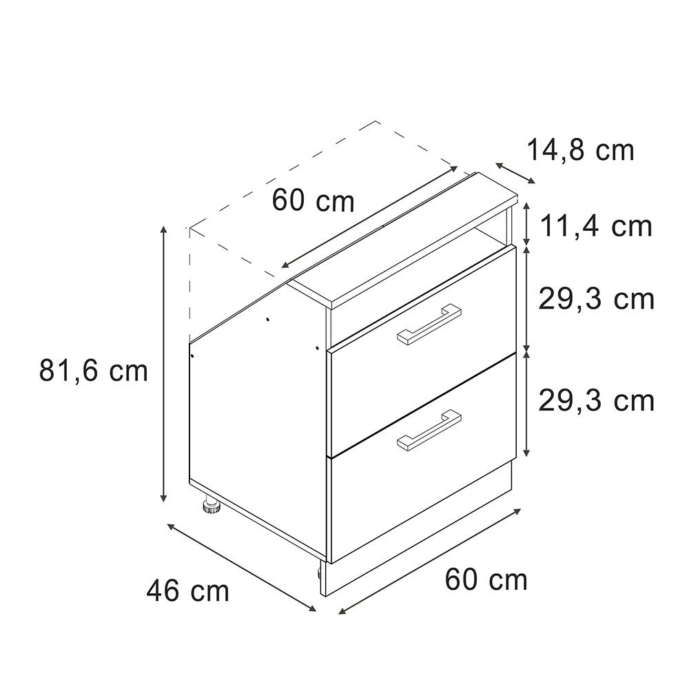 Vicco Unterschrank R-Line, Sonoma/Goldkraft Eiche, 60 günstig online kaufen