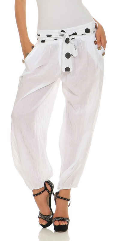 Mississhop Haremshose Leichte Baumwollhose einfarbige Hose Sommerhose Aladinhose M. 270 in Unifarbe