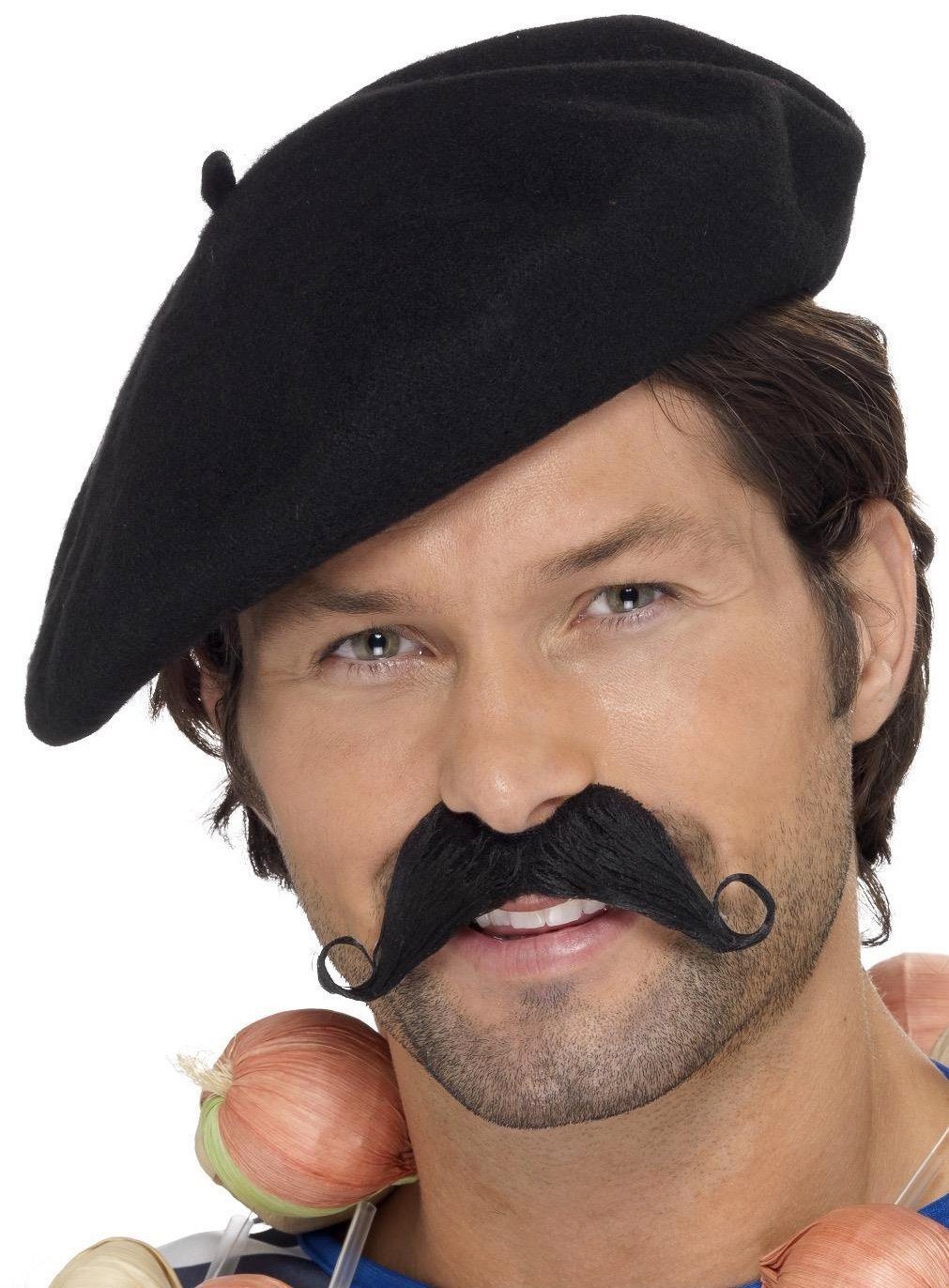 Kostüm Baskenmütze schwarz - für Fasching Karnevalskostüm