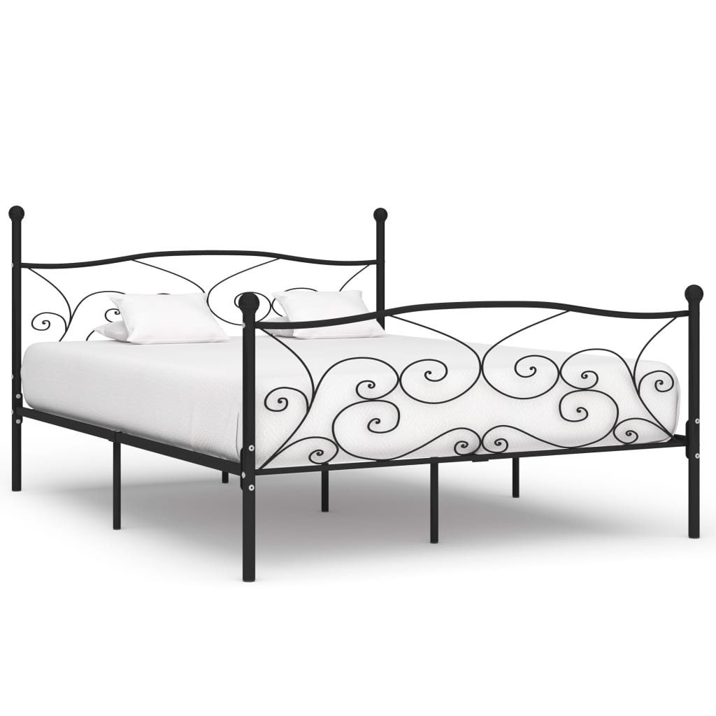 Bettgestell Mit Lattenrost Schwarz Metall 180 × 200 Cm günstig online kaufen