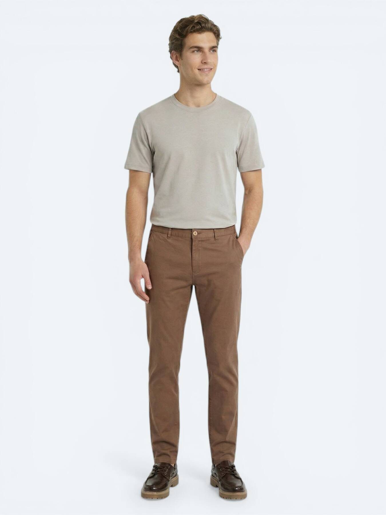 KİP T-Shirt Graues Unifarben T-Shirt
