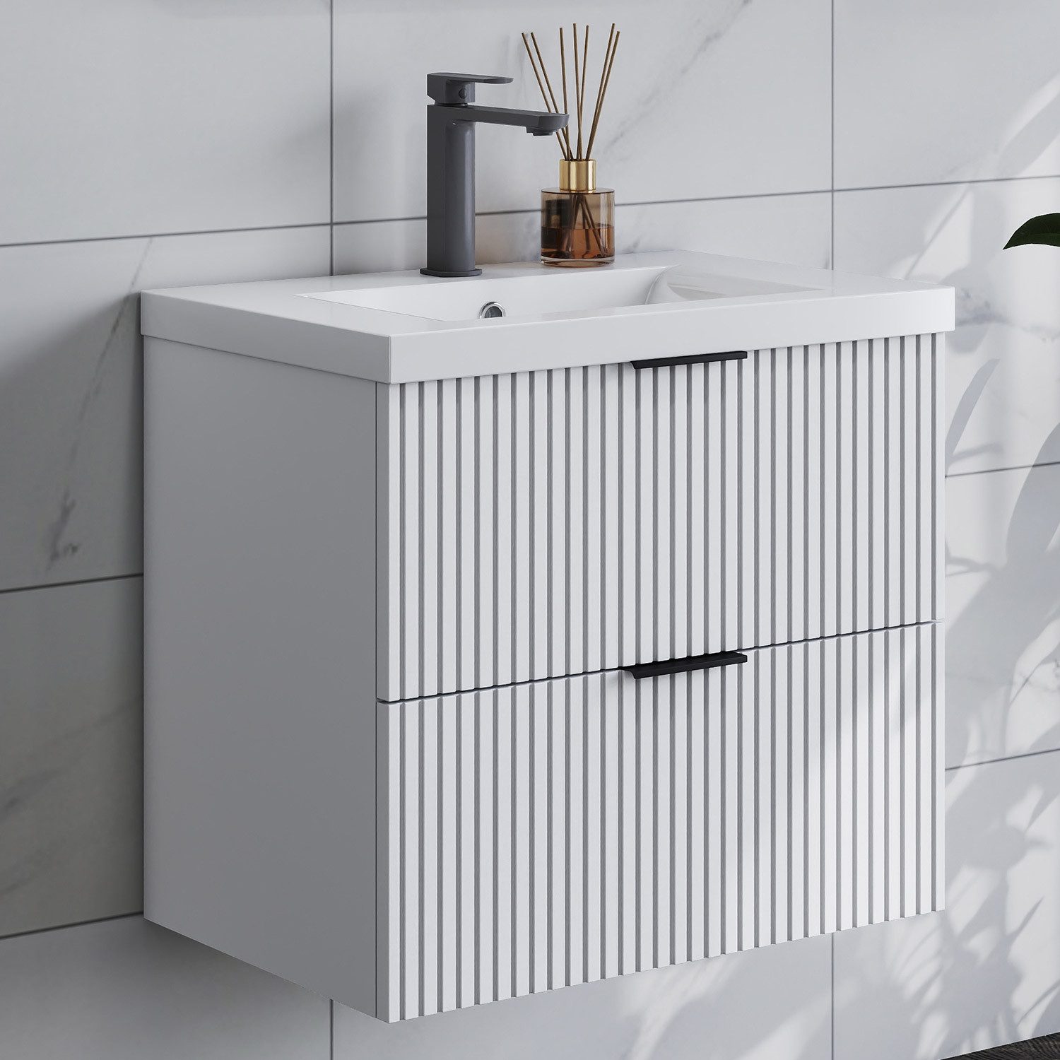 duschspa Waschtisch Waschbecken mit Unterschrank Badmöbel Set Hängeschrank, günstig online kaufen