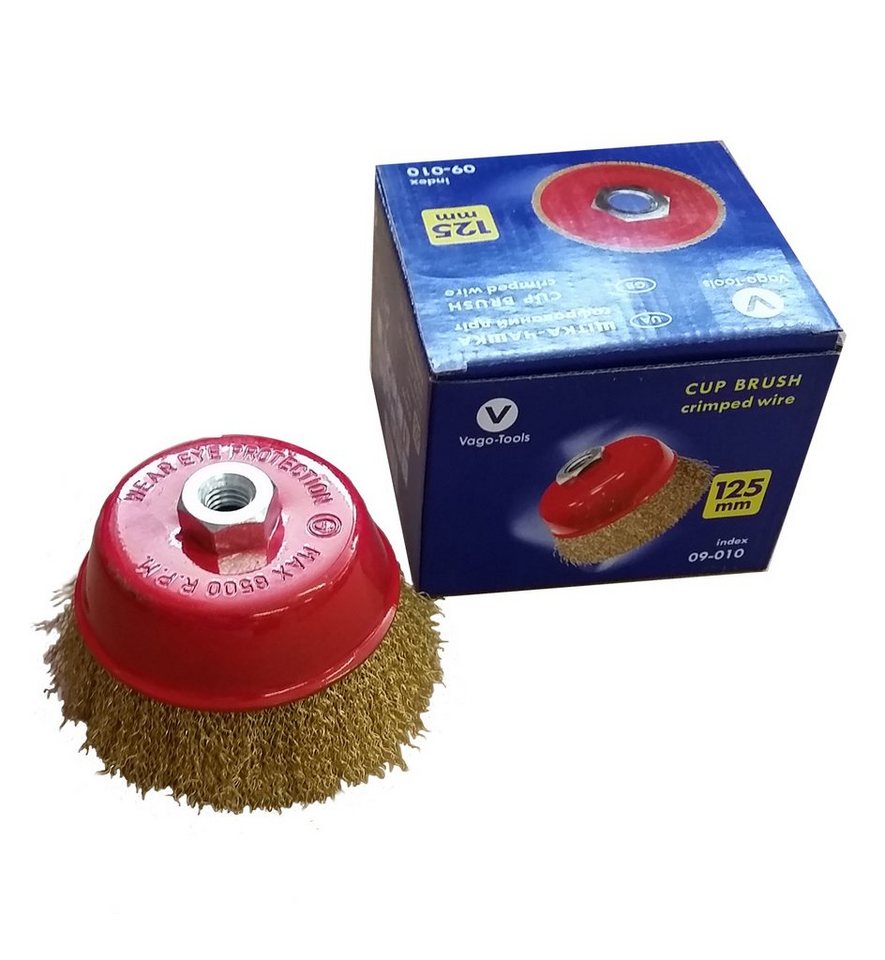 Thumbnail - VaGo-Tools Drahtbürste Topfbürsten 125mm gewellt Winkelschleifer 6x