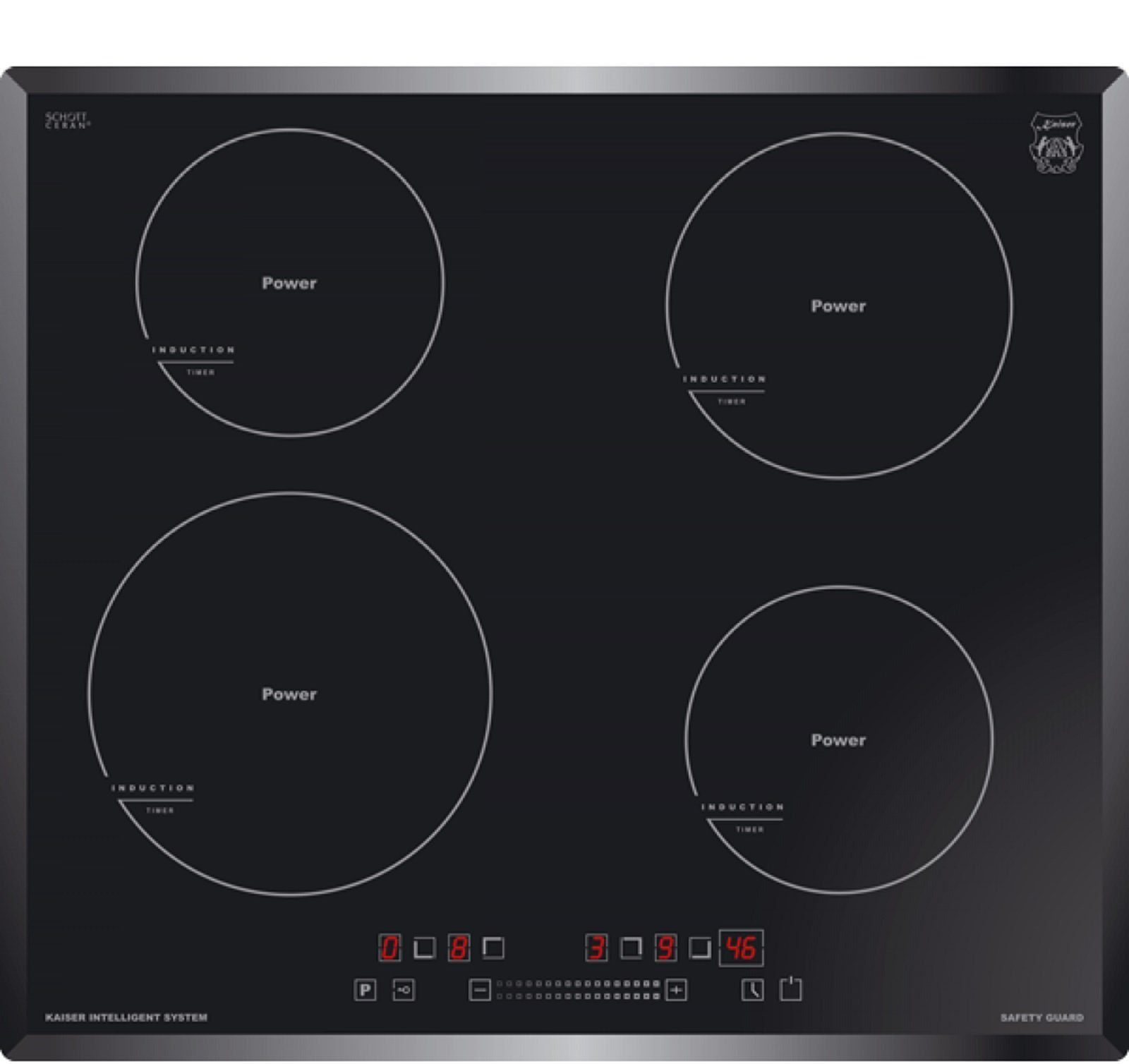 Kaiser Küchengeräte Induktions-Kochfeld, 4 Kochzonen, Einbau Herd, Power Booster, Full Touch Control | Kochfelder