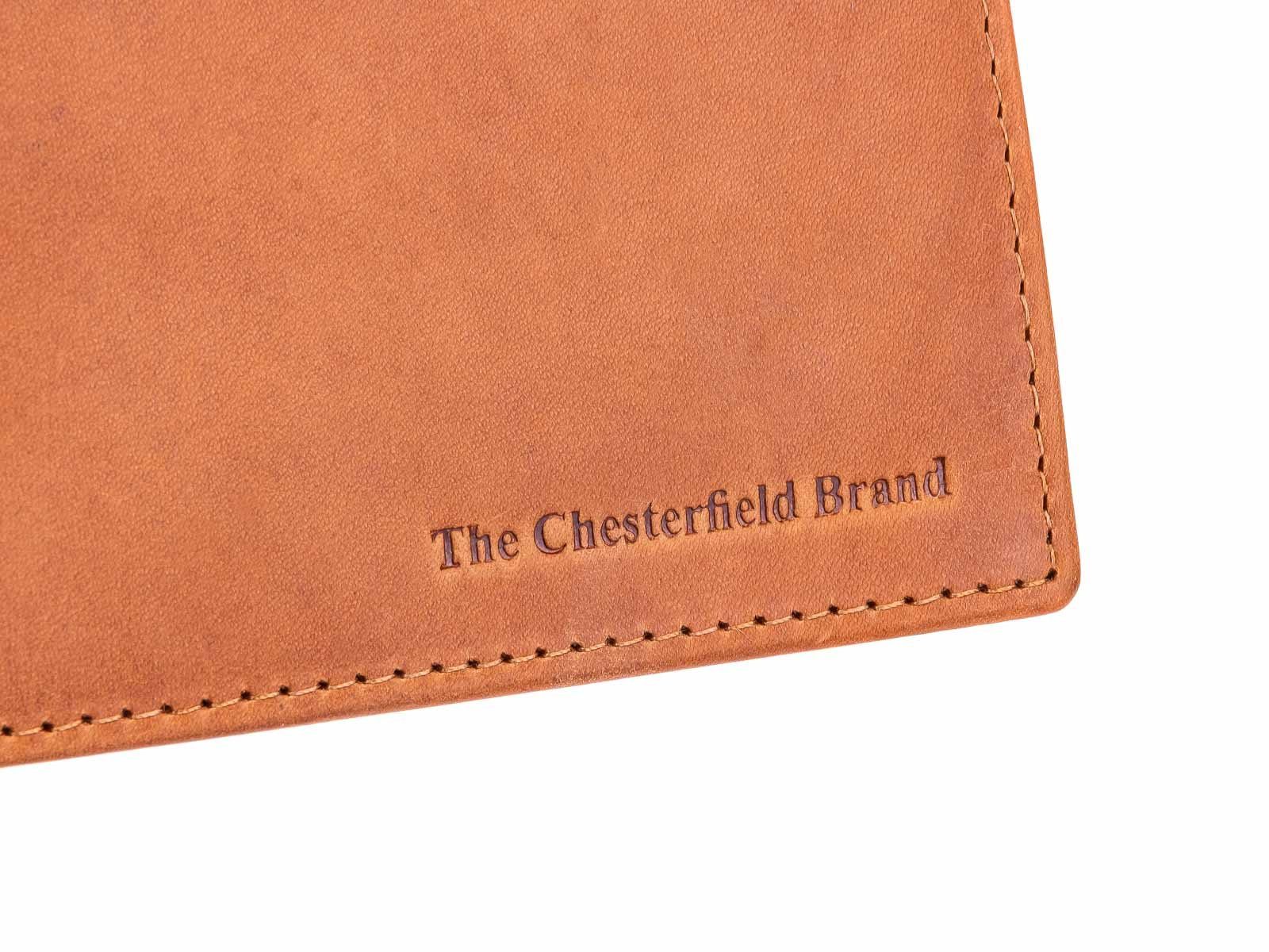 The Brand (1-tlg), RFID cognac Leder Chesterfield Geldbörse Scheintasche