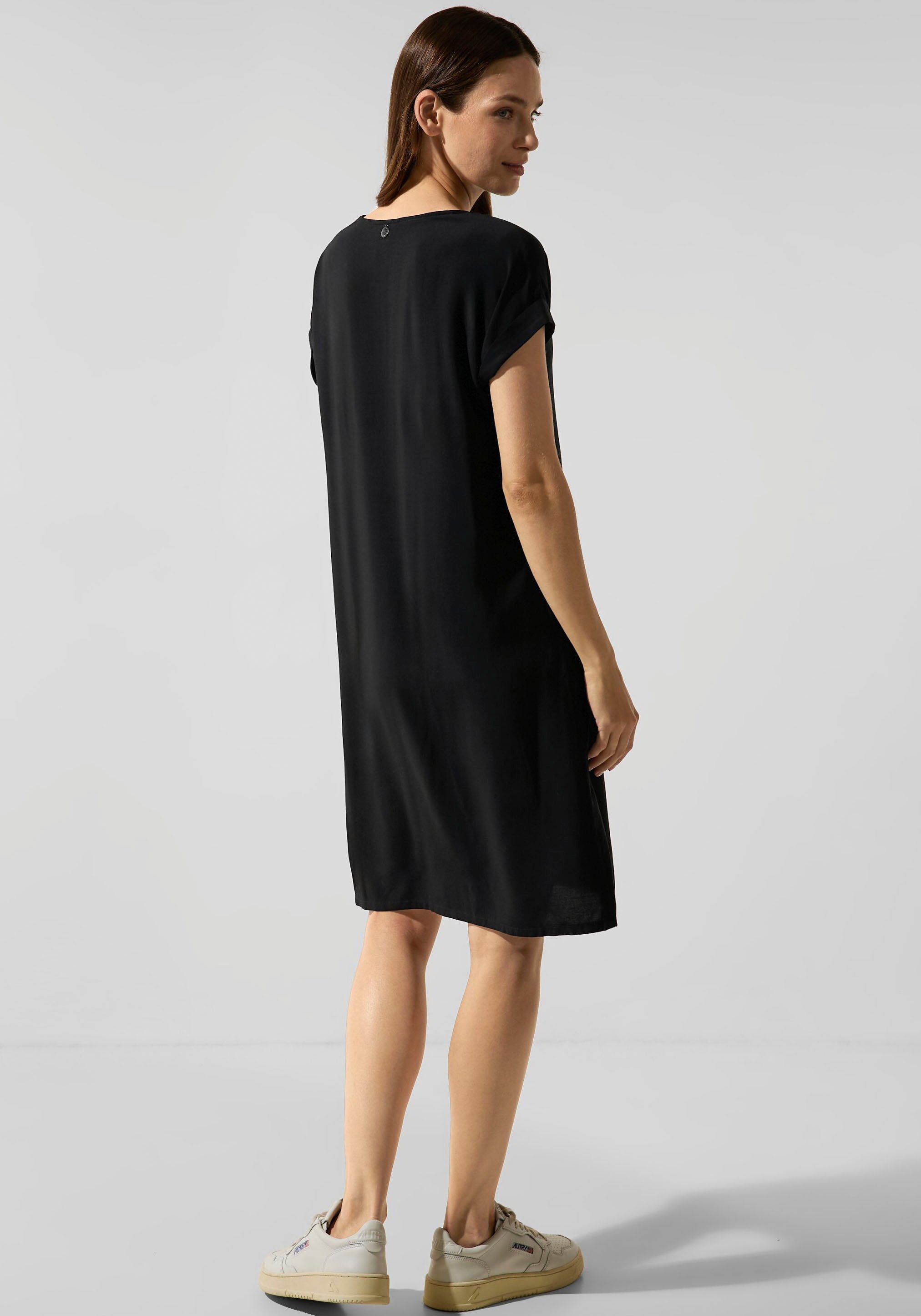 Black A-Linien-Kleid seitlichen STREET mit ONE Taschen