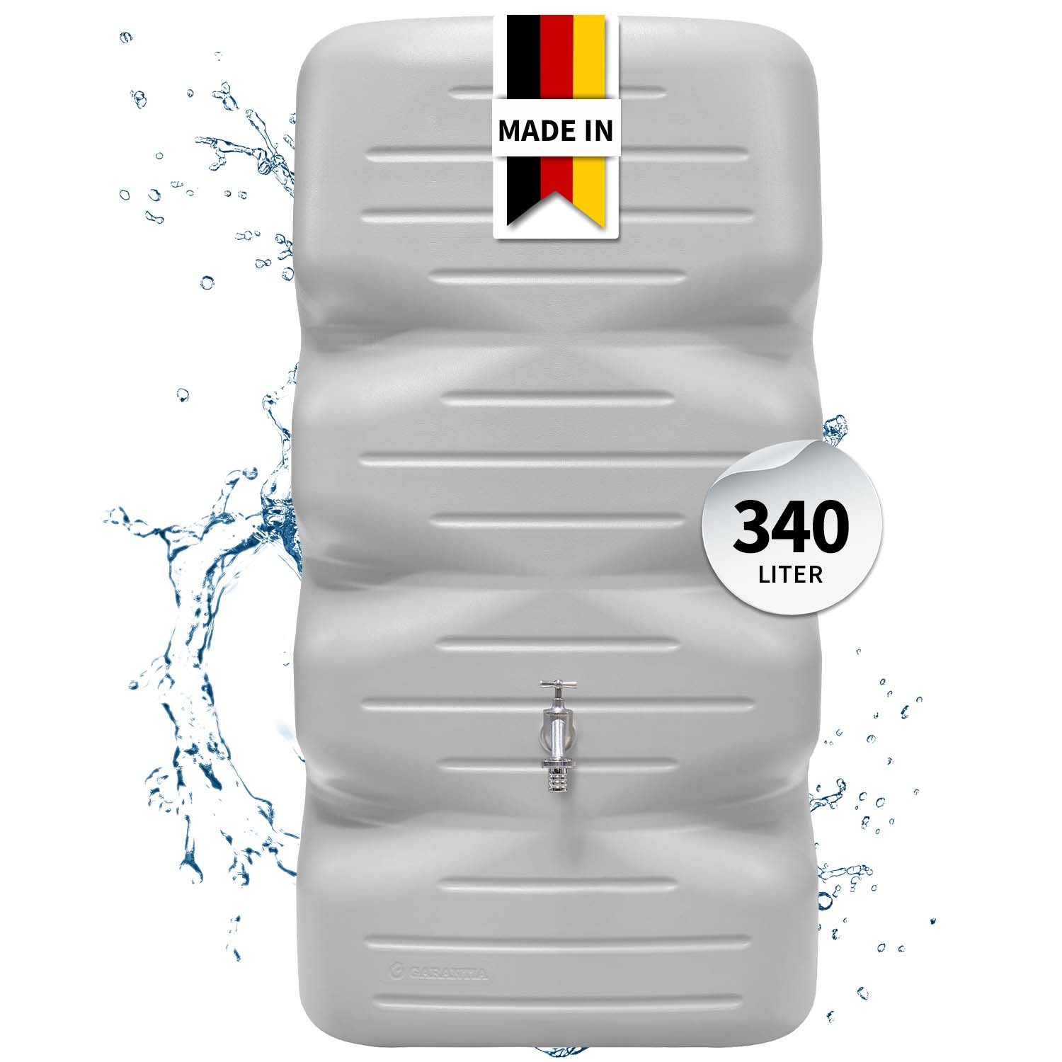 GARANTIA Regentonne CUBUS Gartentank 340 Liter betongrau