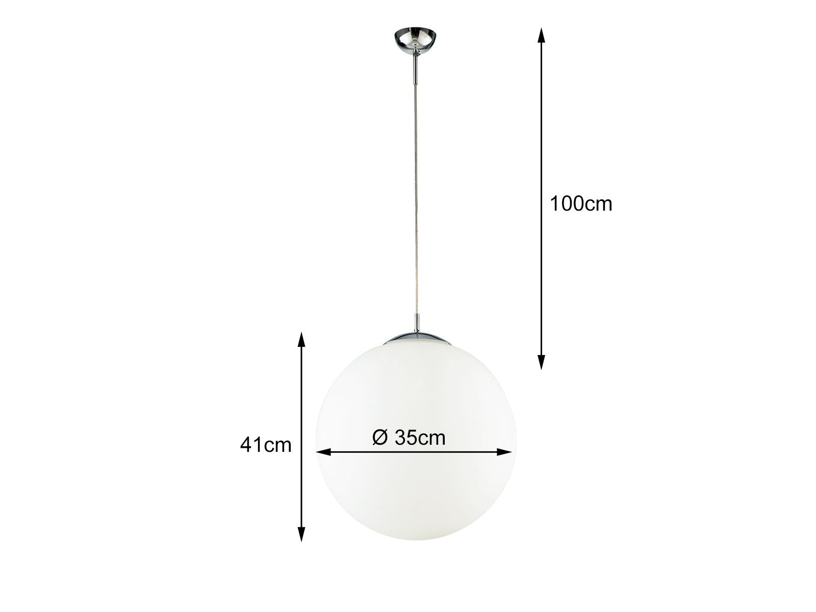 Esstisch Glas-kugel Dimmfunktion, für Galerie LED Ø Pendelleuchte, wechselbar, hängend, meineWunschleuchte 35cm & Warmweiß, LED Lampenschirm über-n