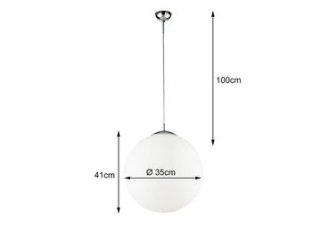 meineWunschleuchte LED Pendelleuchte, Dimmfunktion, LED wechselbar, Warmweiß, Glas-kugel Lampenschirm für über-n Esstisch & Galerie hängend, Ø 35cm