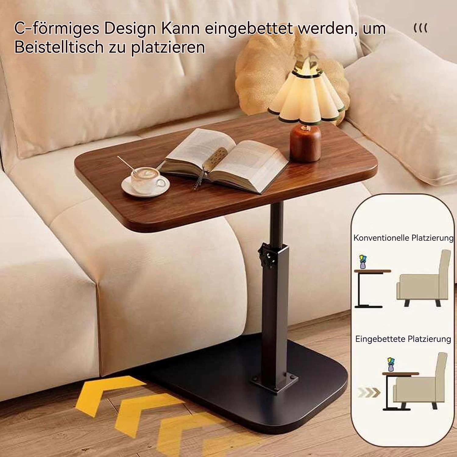 BlingBin Beistelltisch Metallbasis Couchtisch 360° Rotierend günstig online kaufen