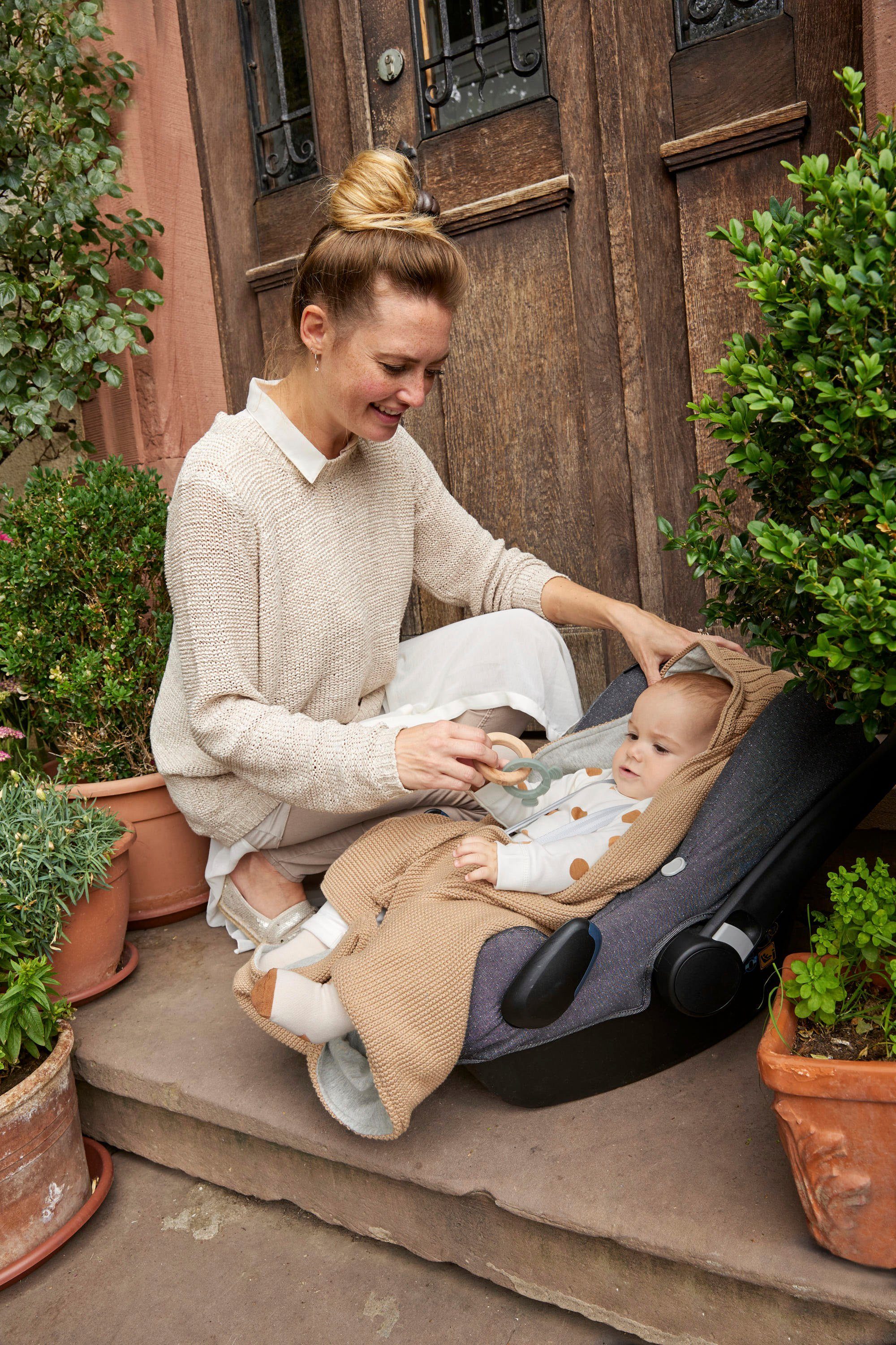 LÄSSIG für Einschlagdecke sand, Babyschale, Einschlagdecke