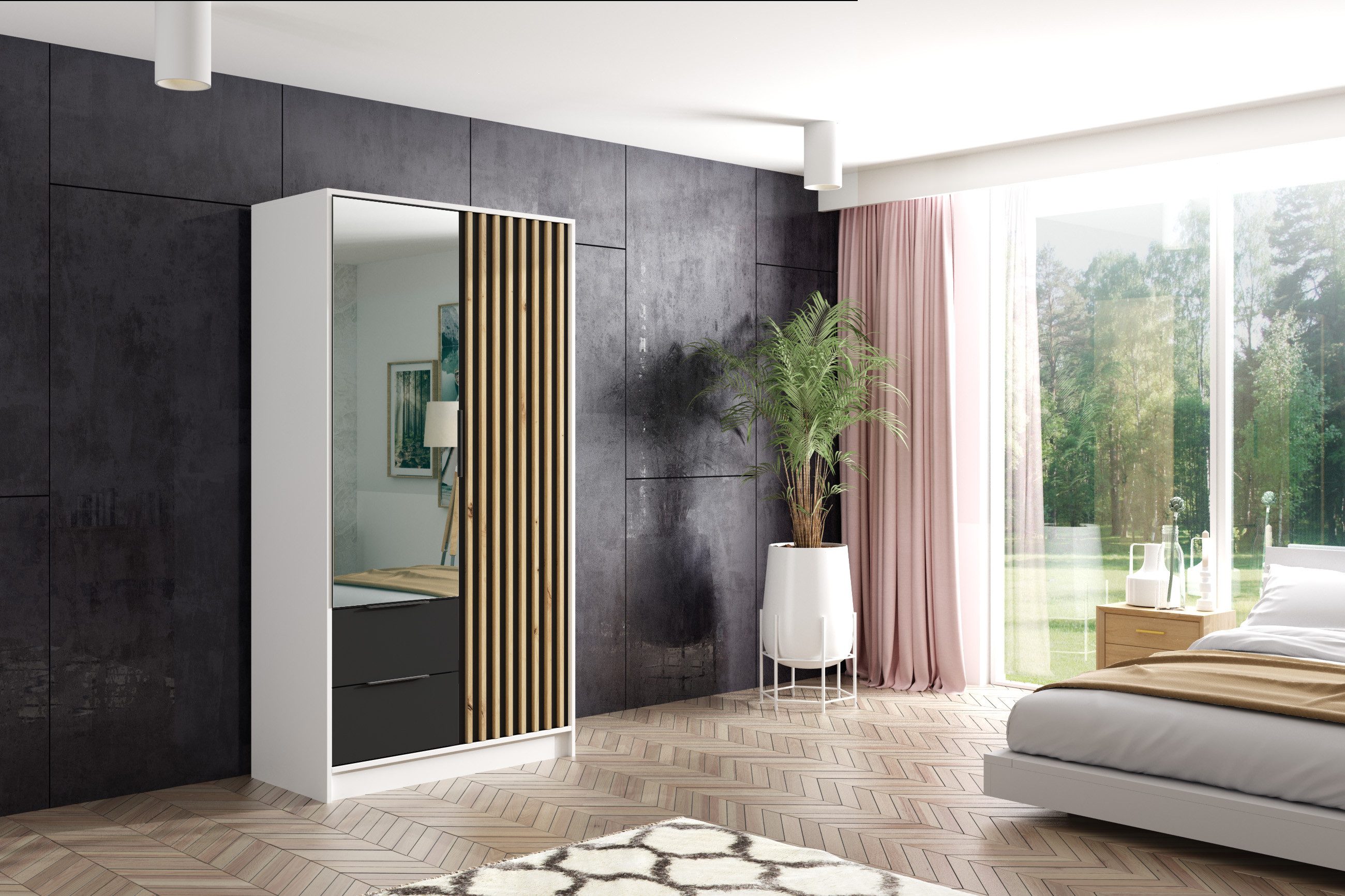 ALTDECOR Drehtürenschrank NERA (Kleiderschrank Garderobenschrank mit günstig online kaufen