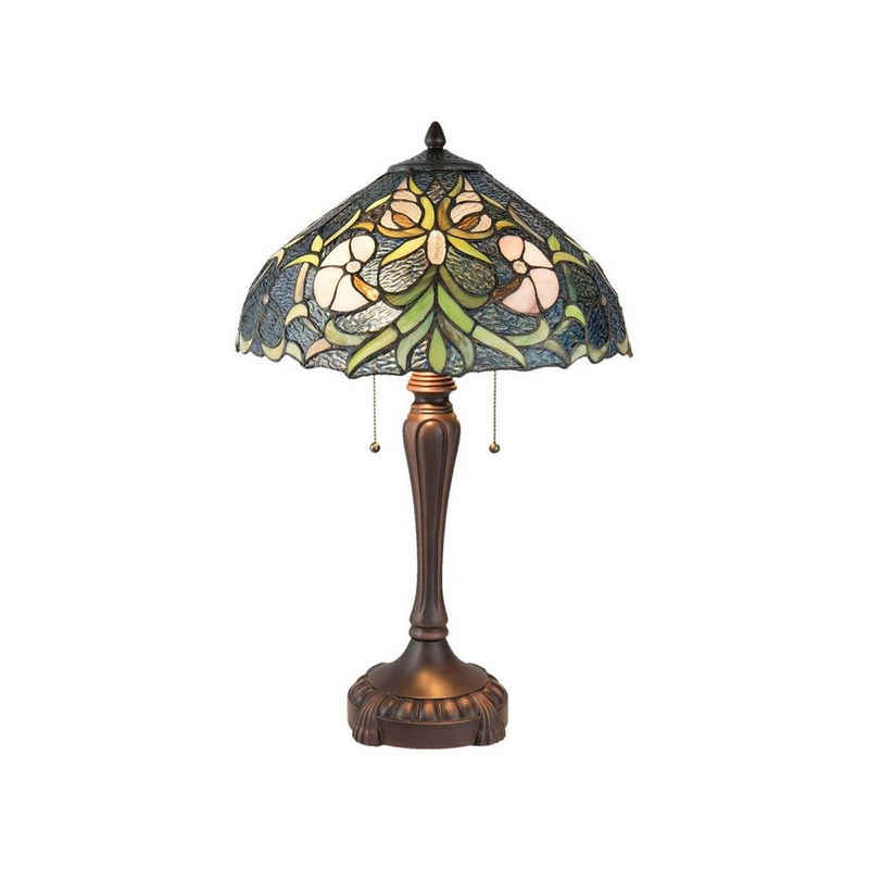 Clayre & Eef Schreibtischlampe Clayre & Eef Lumilamp Tischlampe Lampe Tiffany 40*61cm Glas/Polyresin
