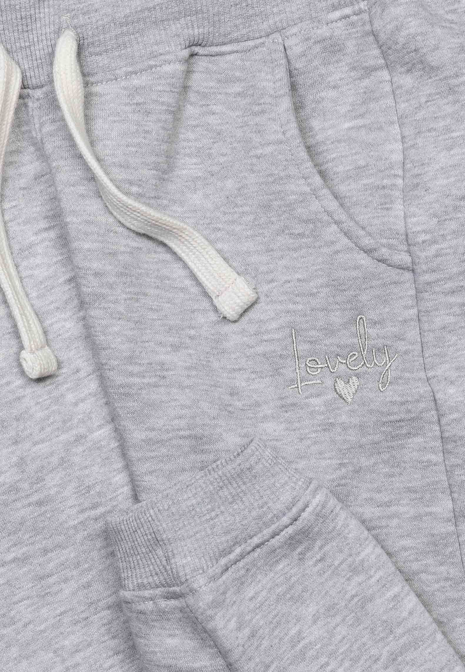 MINOTI Sweatpants „Lovely“-Fleece-Jogginghose (1y-14y) Grau