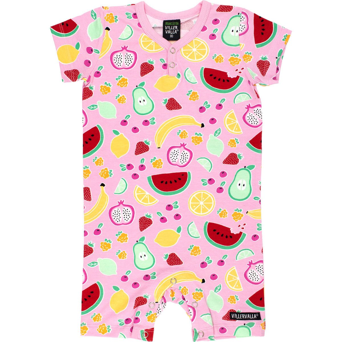 Villervalla Spieler Früchte Unisex Kinder Sommerstrampler, Einteiler, Babyanzug, Kurzarm-Strampler, Overall
