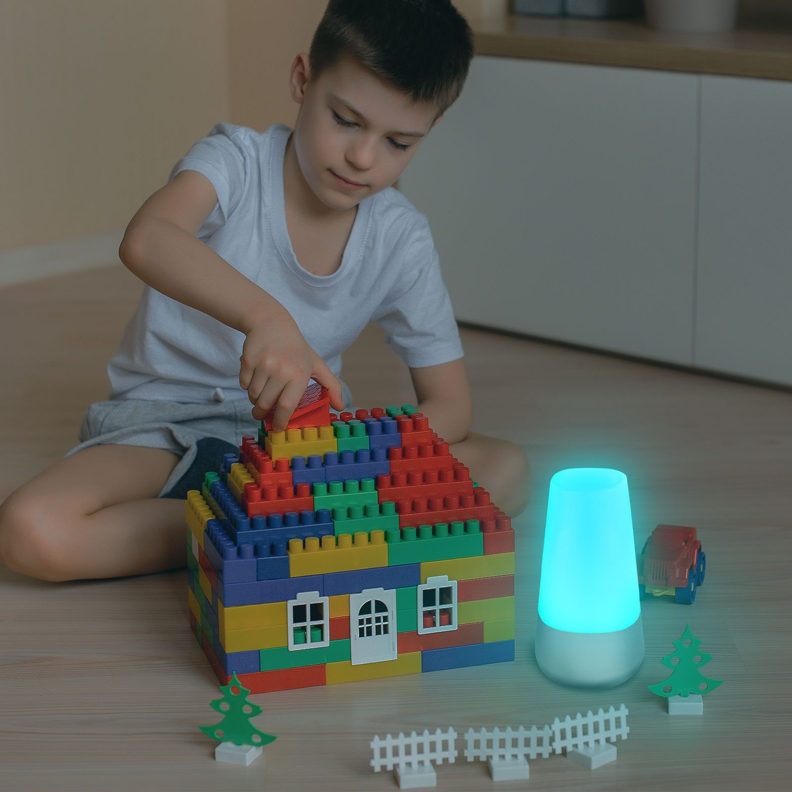 Stimmungslicht LED LED Wunderschöne EAXUS - RGB-Farbwechsel, integriert, fest RGB-Farbwechsel, Farbenpracht, Tischleuchte Nachtlicht/Nachttischlampe, Lichtstreuung mit 360°