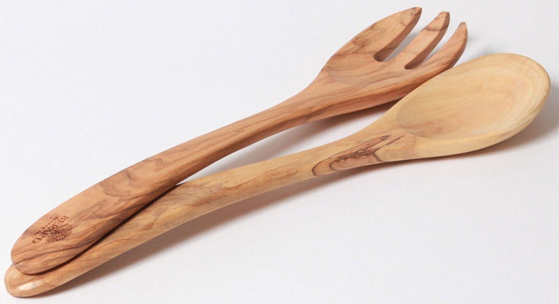 BERARD FRANCE 1892 Salatbesteck Provencal (Set, 2-tlg), Olivenholz, 30 cm