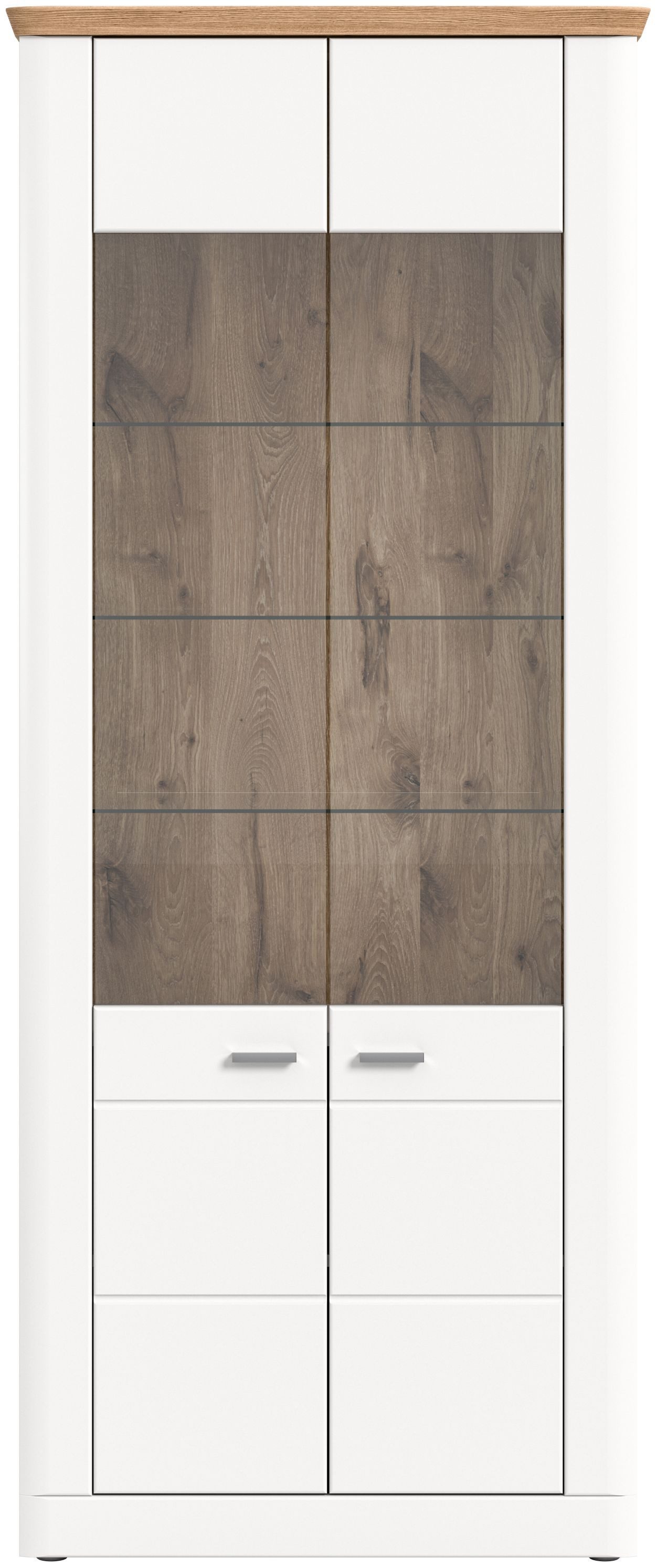 xonox.home Standvitrine in weiß matt B/H/T: 85 x 205 x 37 cm