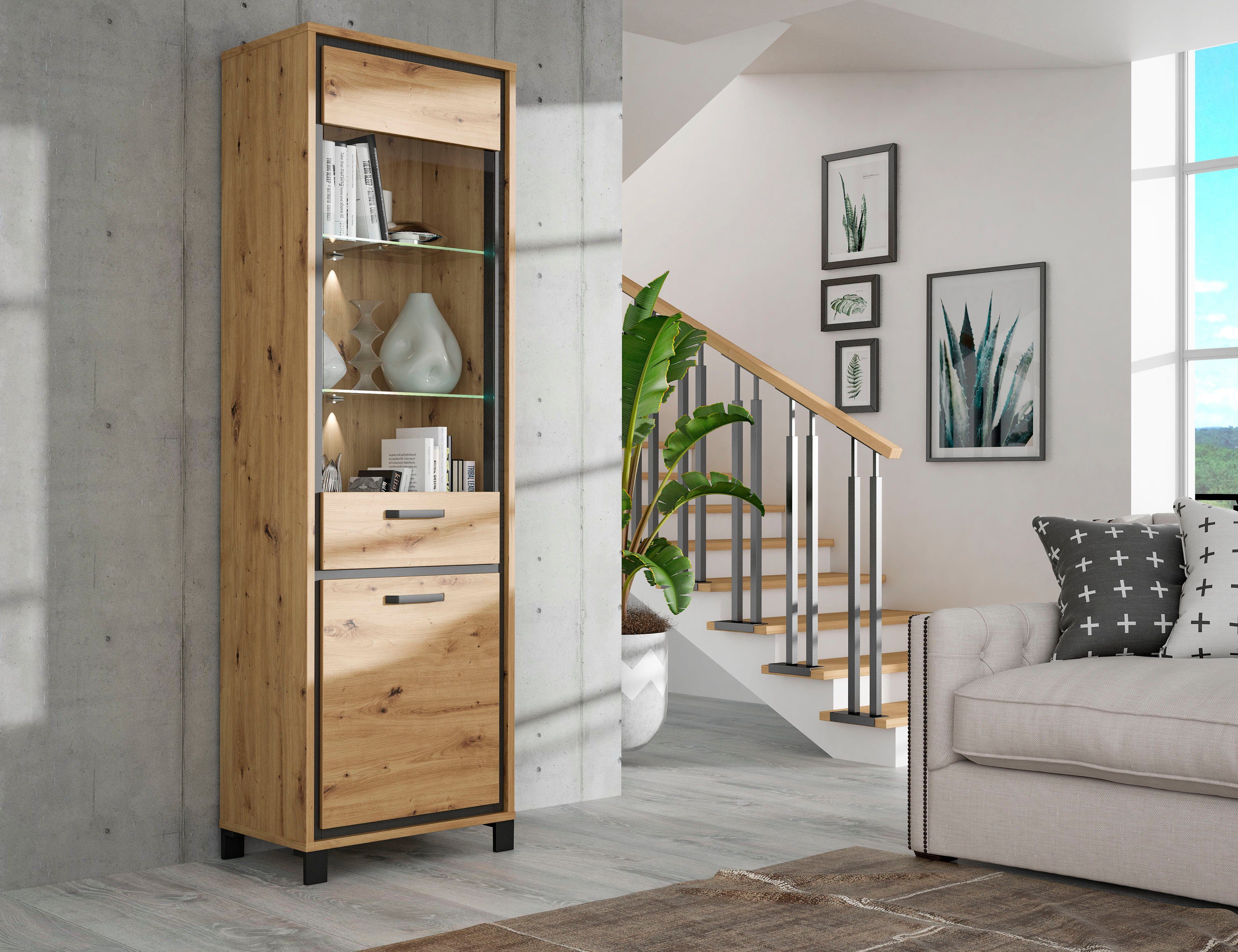 FORTE Vitrine Trondheim Höhe 209 cm günstig online kaufen