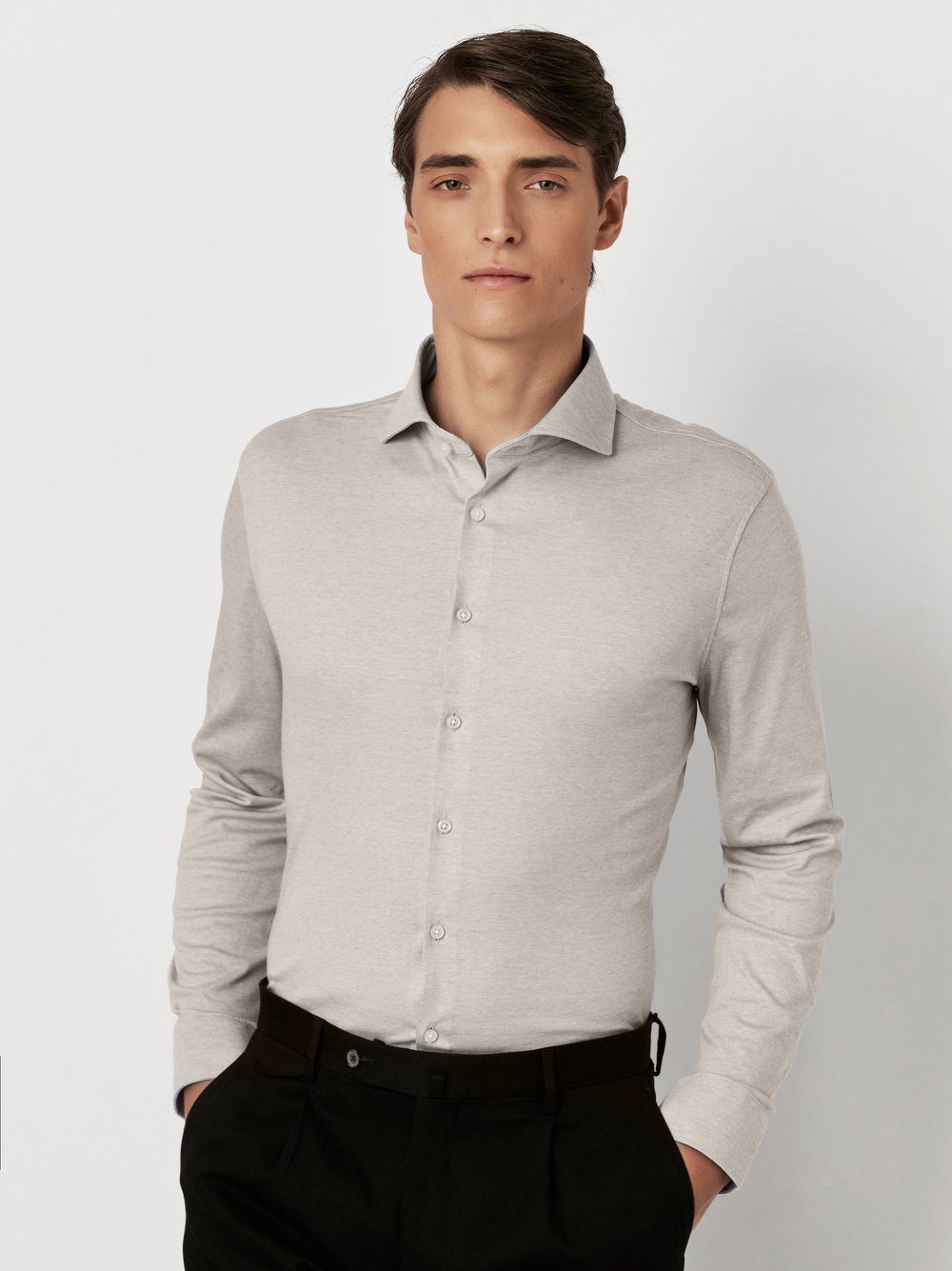 DESOTO Langarmhemd Jerseyhemd Essential Hai langarm Flexibler Stretch