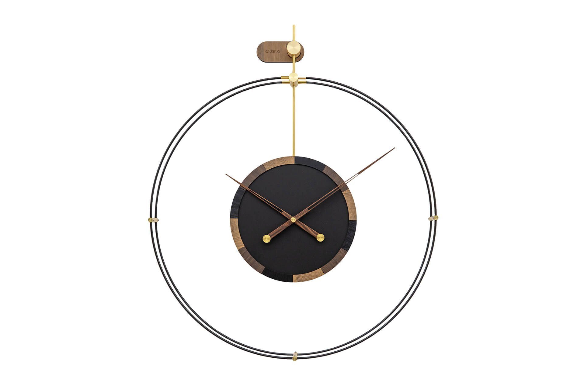 ONZENO Wanduhr THE CIRCLE. 60x60x2.5 cm (handgefertigte Design-Uhr) | Wanduhren