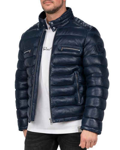 Reichstadt Bomberjacke Herren Echtleder Jacke RS016 (1-St) mit 2x Brusttaschen und Patch