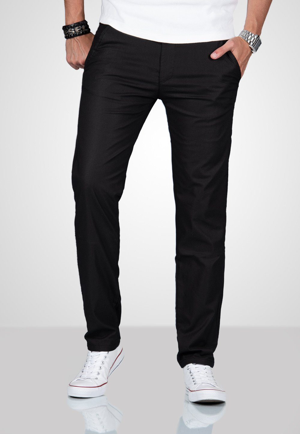 Alessandro Salvarini Chinohose Herren Hose kariert – Regular Fit Baumwollhose Karierte Chino Hose mit Stretchkomfort