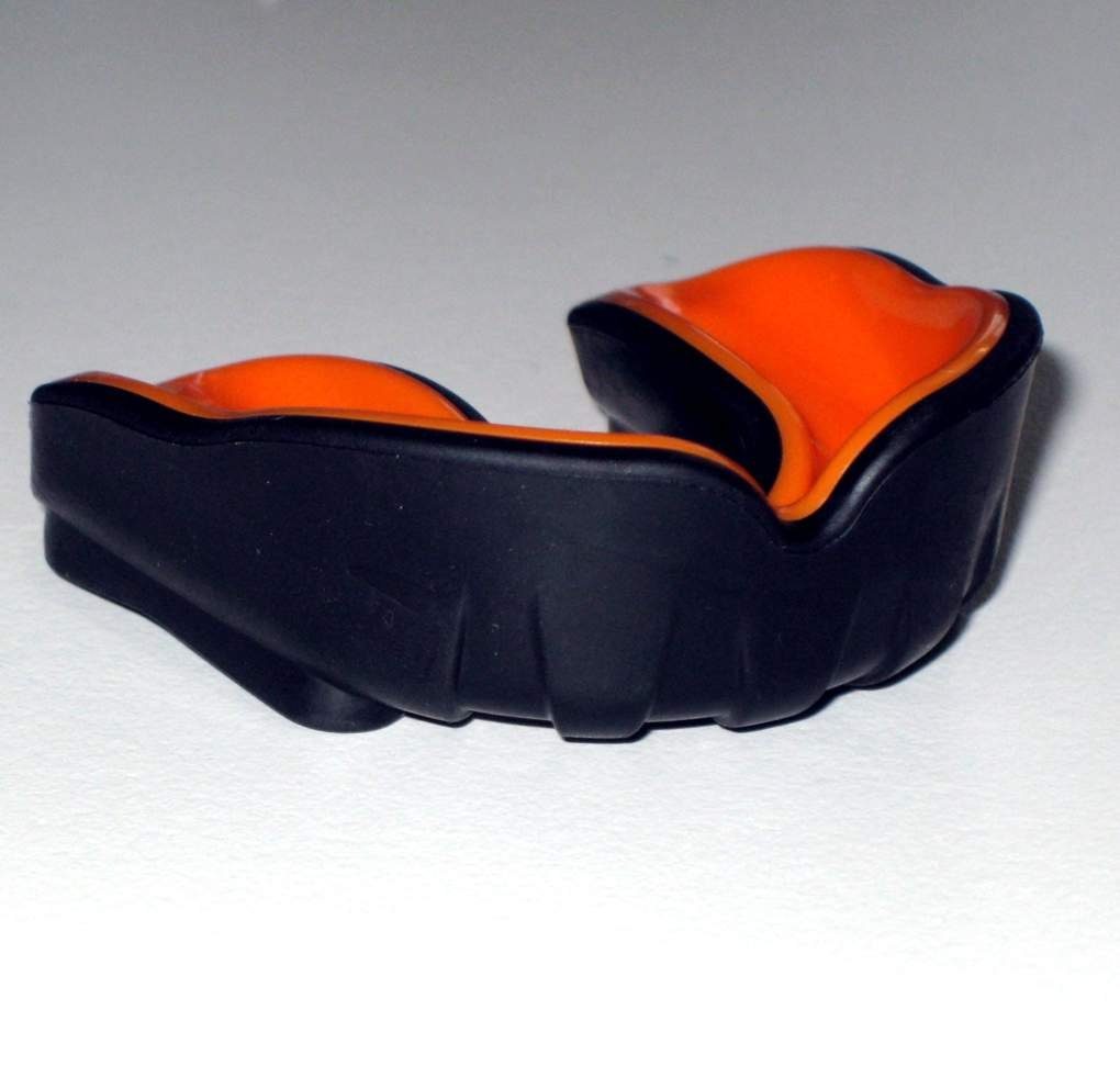BAY-Sports Zahnschutz Zahnschützer Gel Mundschutz ProLine SR, Sport schwarz-orange Boxen Zweischichtig