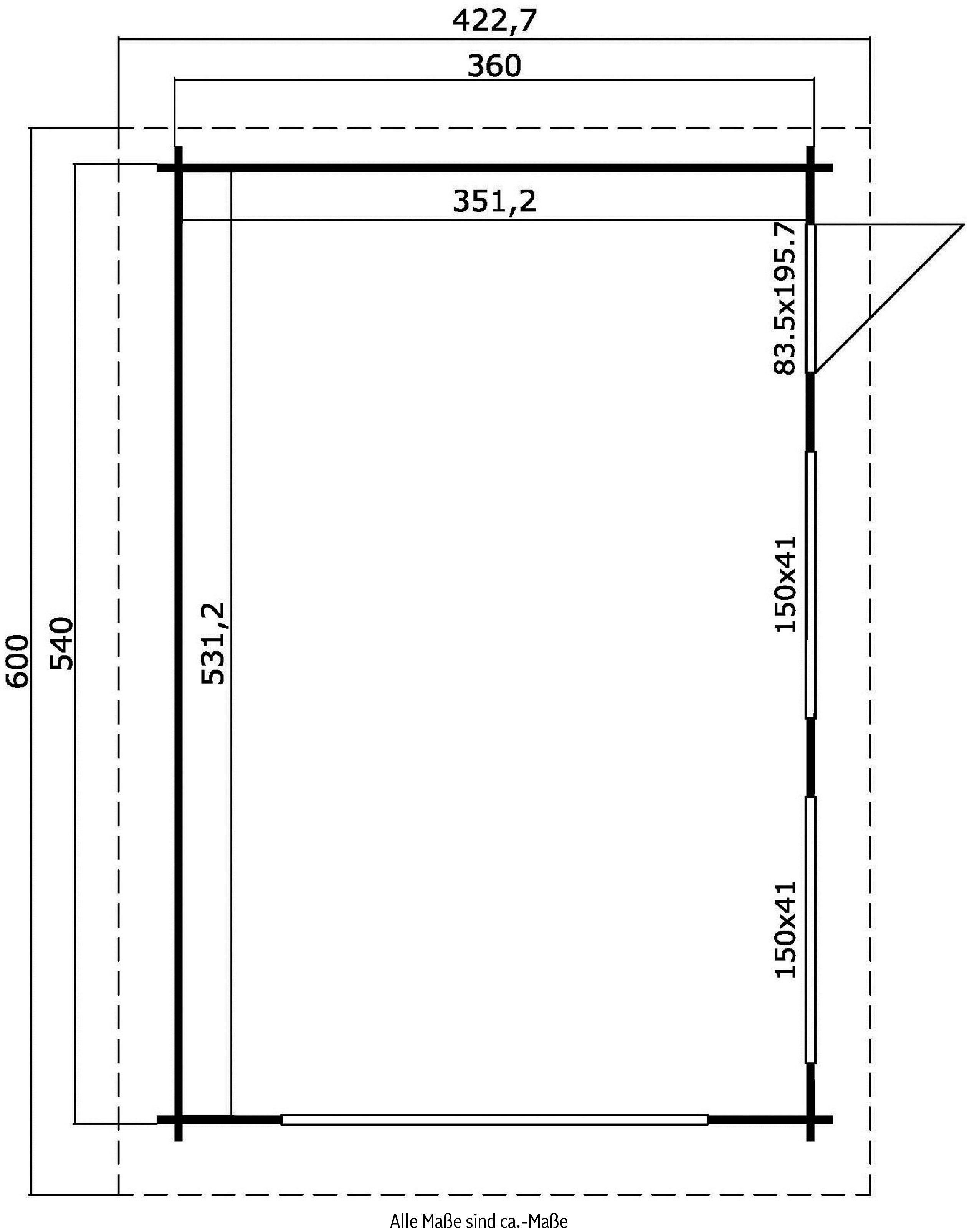 LASITA MAJA Garage Canberra Holztor zusätzliche Eingang), (Set, Mit carbongrau + Garage