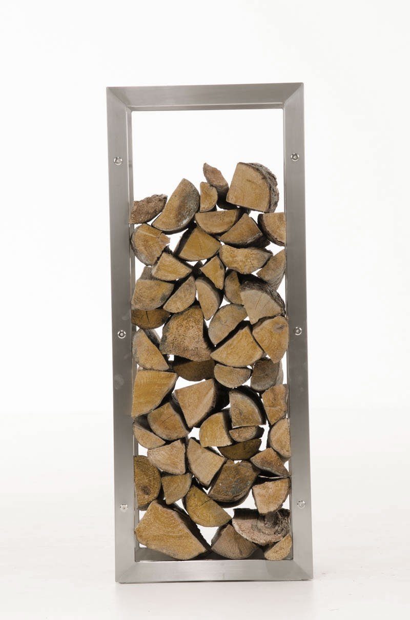 CLP Kaminholzregal Keri Edelstahl, BxTxH:60x25x100 cm, (1er), robust