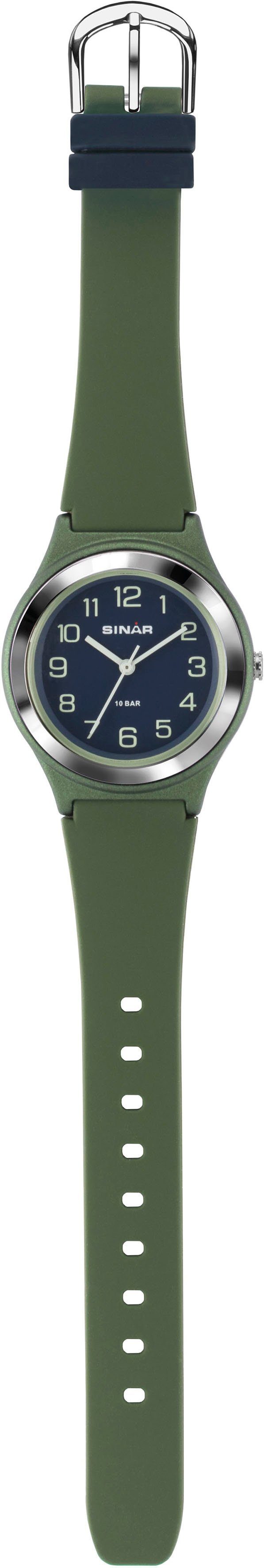 SINAR Quarzuhr XB-48-3, Armbanduhr, Damenuhr,Jugendliche, Silikonarmband, bis 10 bar wasserd.