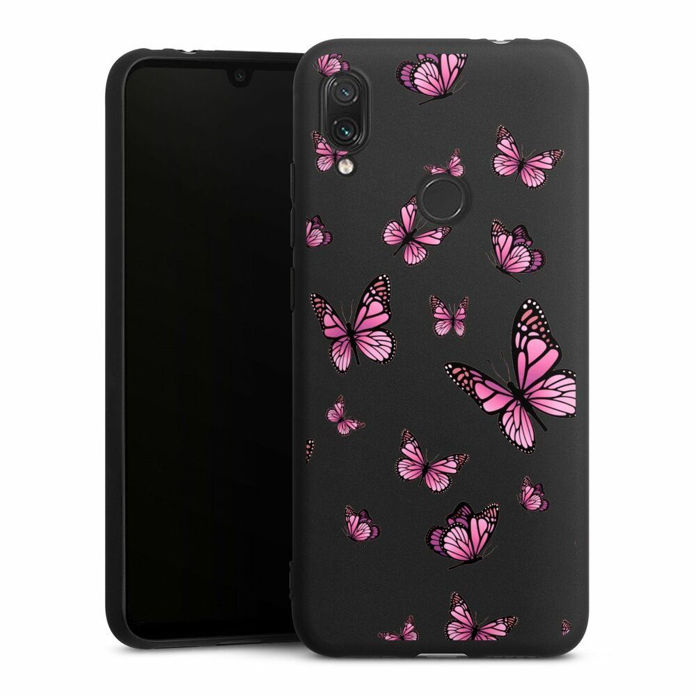 DeinDesign Handyhülle Schmetterling Muster Motiv ohne Hintergrund Schmetterlinge Pink, Xiaomi Redmi Note 7 Silikon Hülle Premium Case Handy Schutzhülle