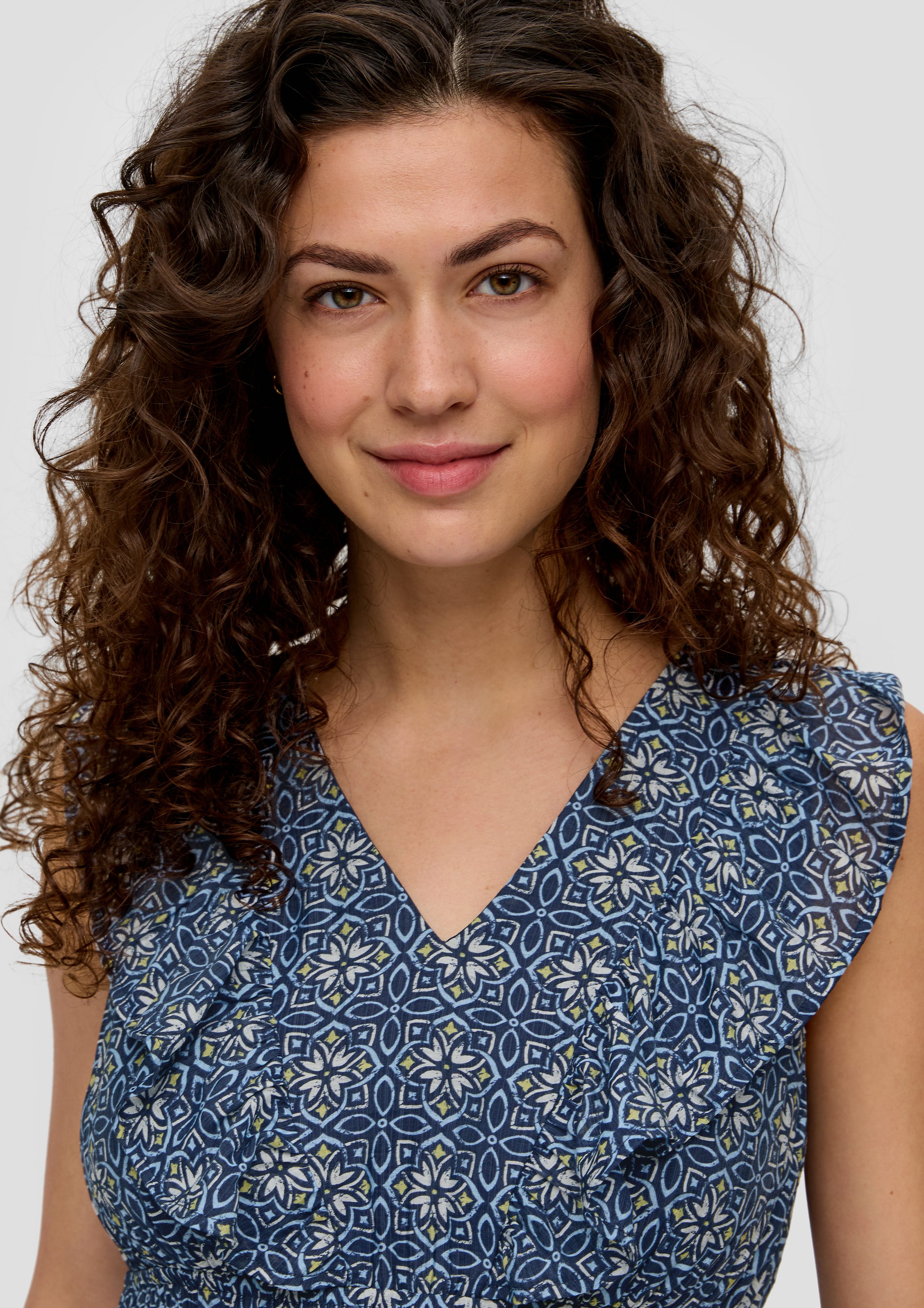 s.Oliver Maxikleid Gemustertes Kleid aus Viskosemix günstig online kaufen