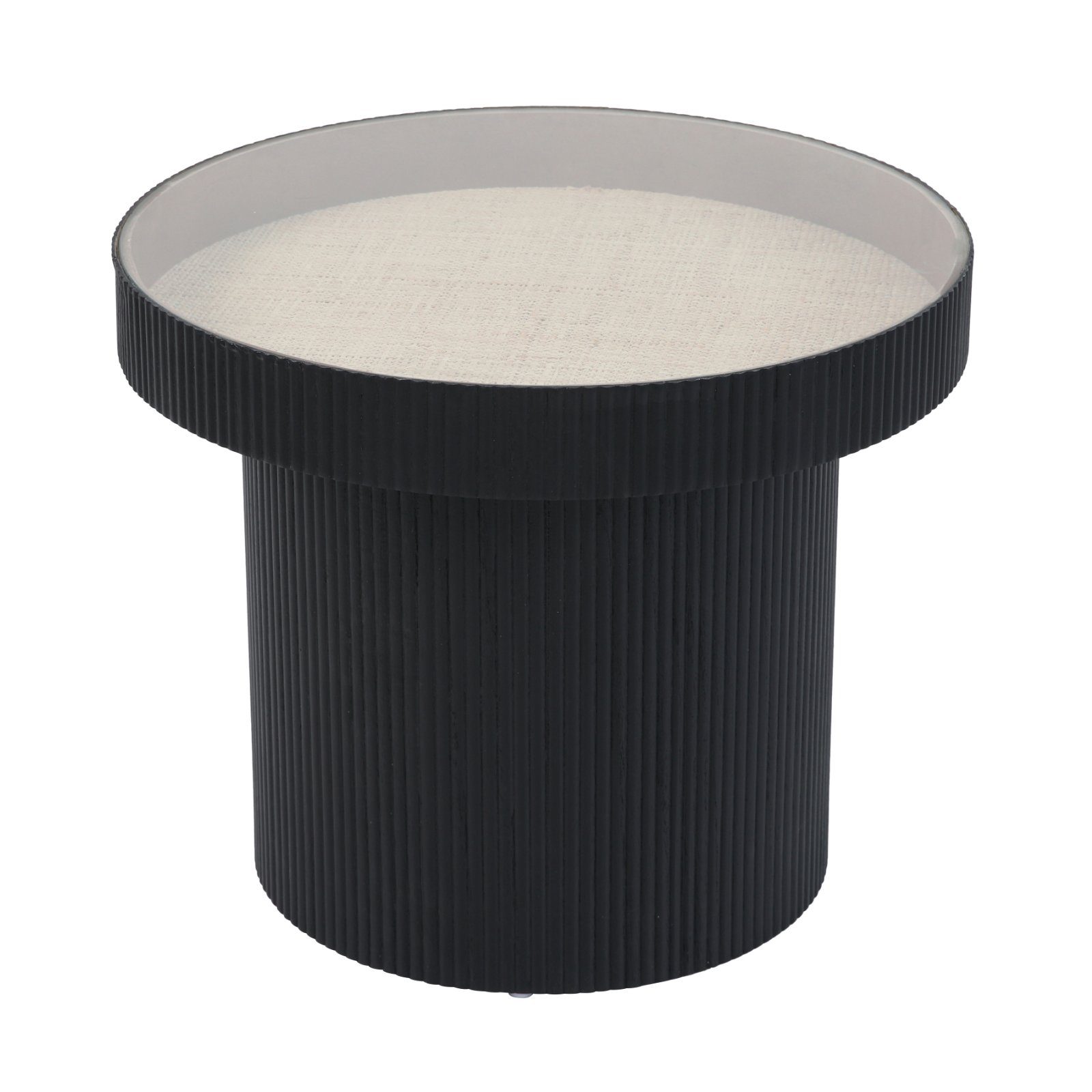 SVITA Beistelltisch MIGUEL (1 Tisch), mit Glasplatte, Coffe Table, Beistelltisch rund, Schwarz