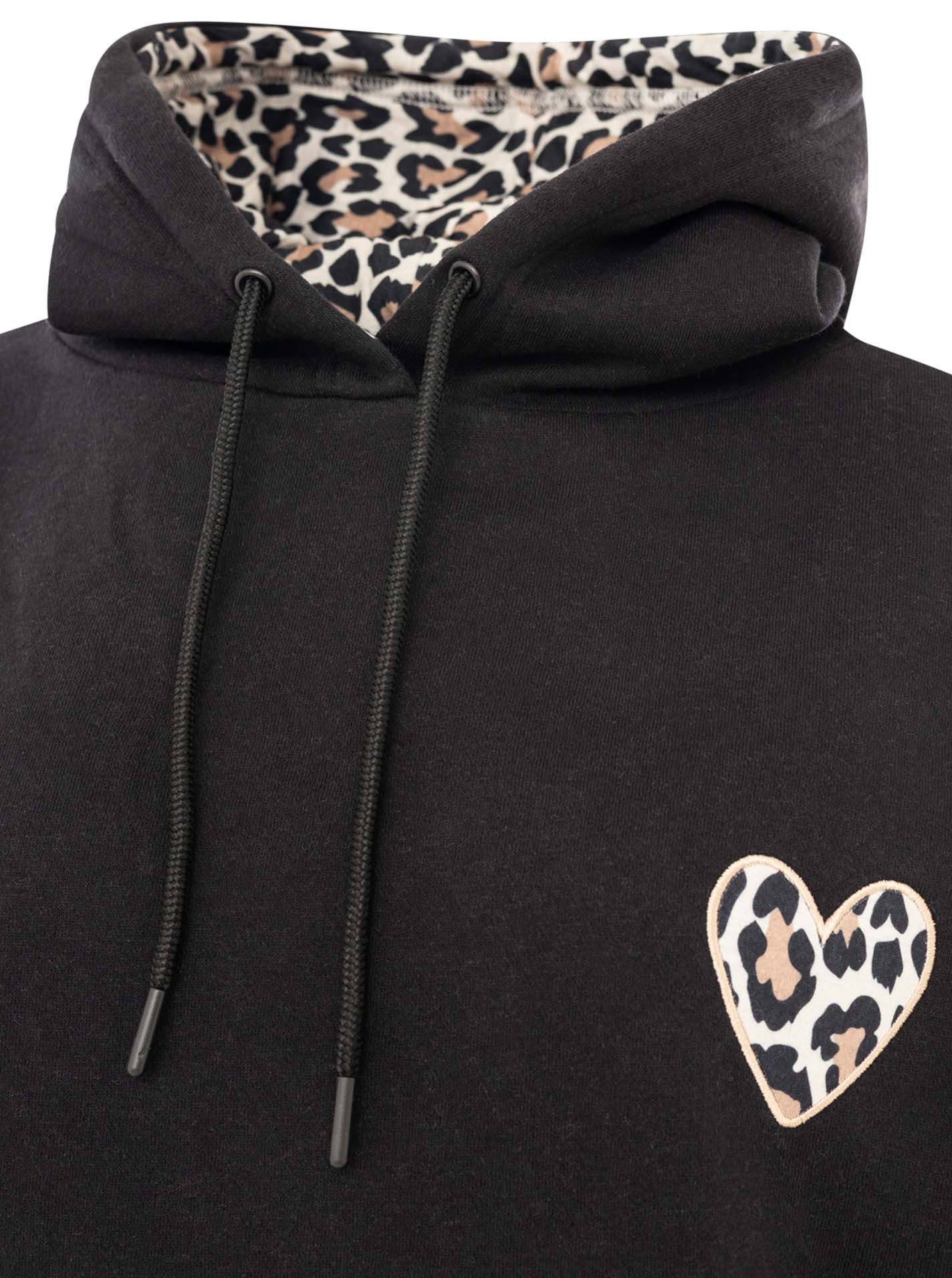 Zwillingsherz Kapuzensweatshirt Oversized Hoody Leo Herz – Bild 3 von 3