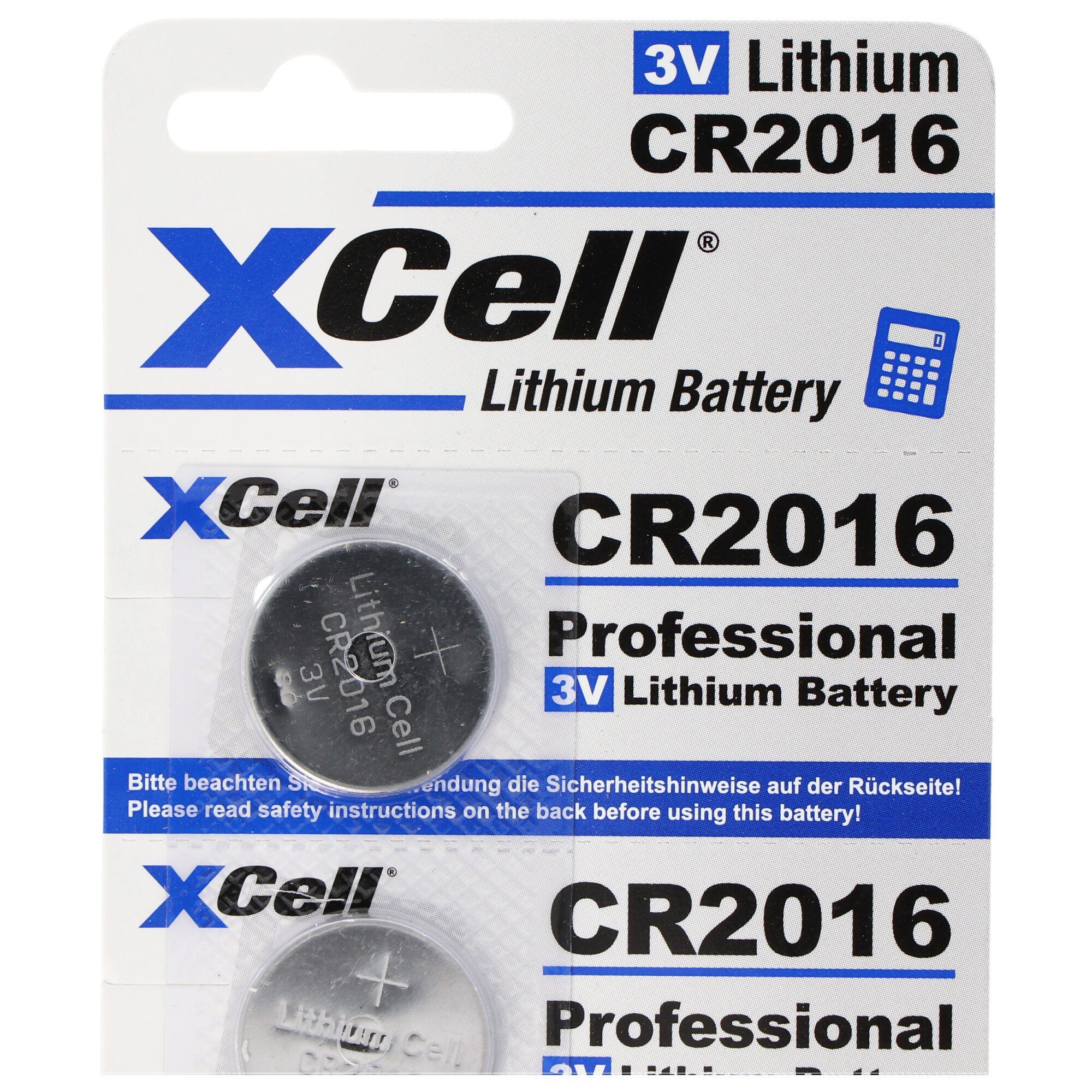 XCell 5er-Sparset CR2016 Lithium Batterie, 3V, (3,0 V) Batterien praktisch im Batterie CR2016