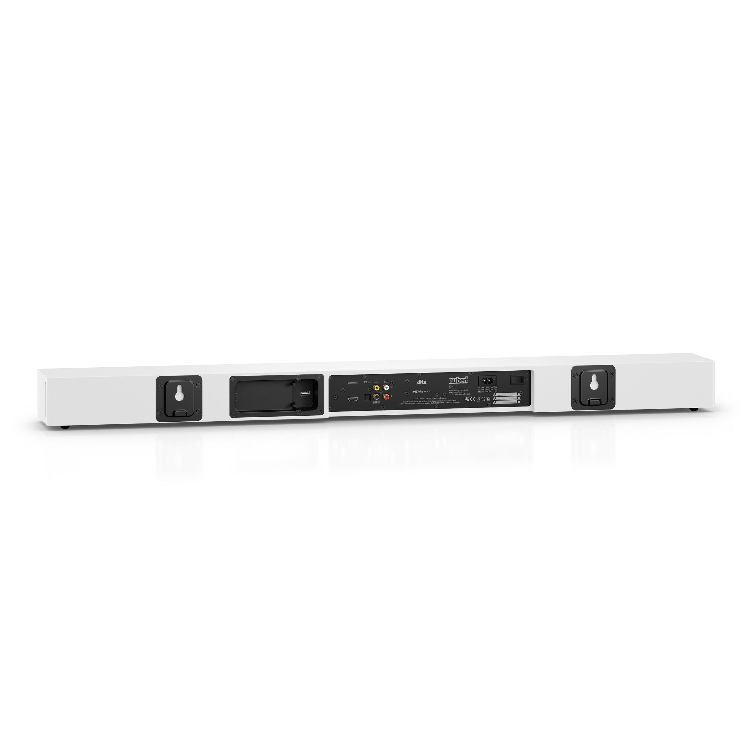aptX Soundbar 5.0 Bluetooth Digital Decoder, eARC) HDMI HD Weiß Nubert Dolby und (200 W, Voice+, AS-2500 nuPro